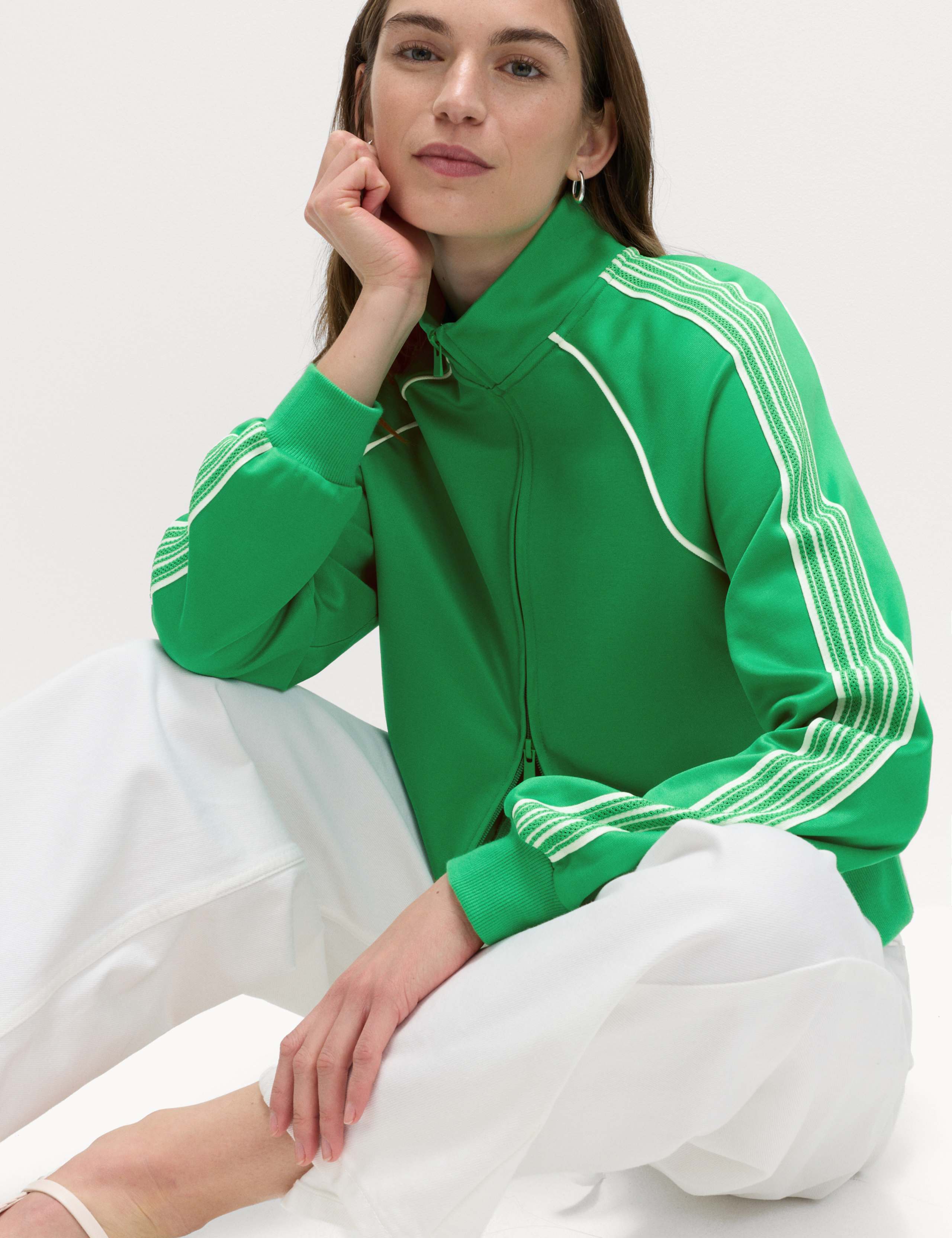 Cotton Rich Tricot Zip Up Track Jacket 1 of 6