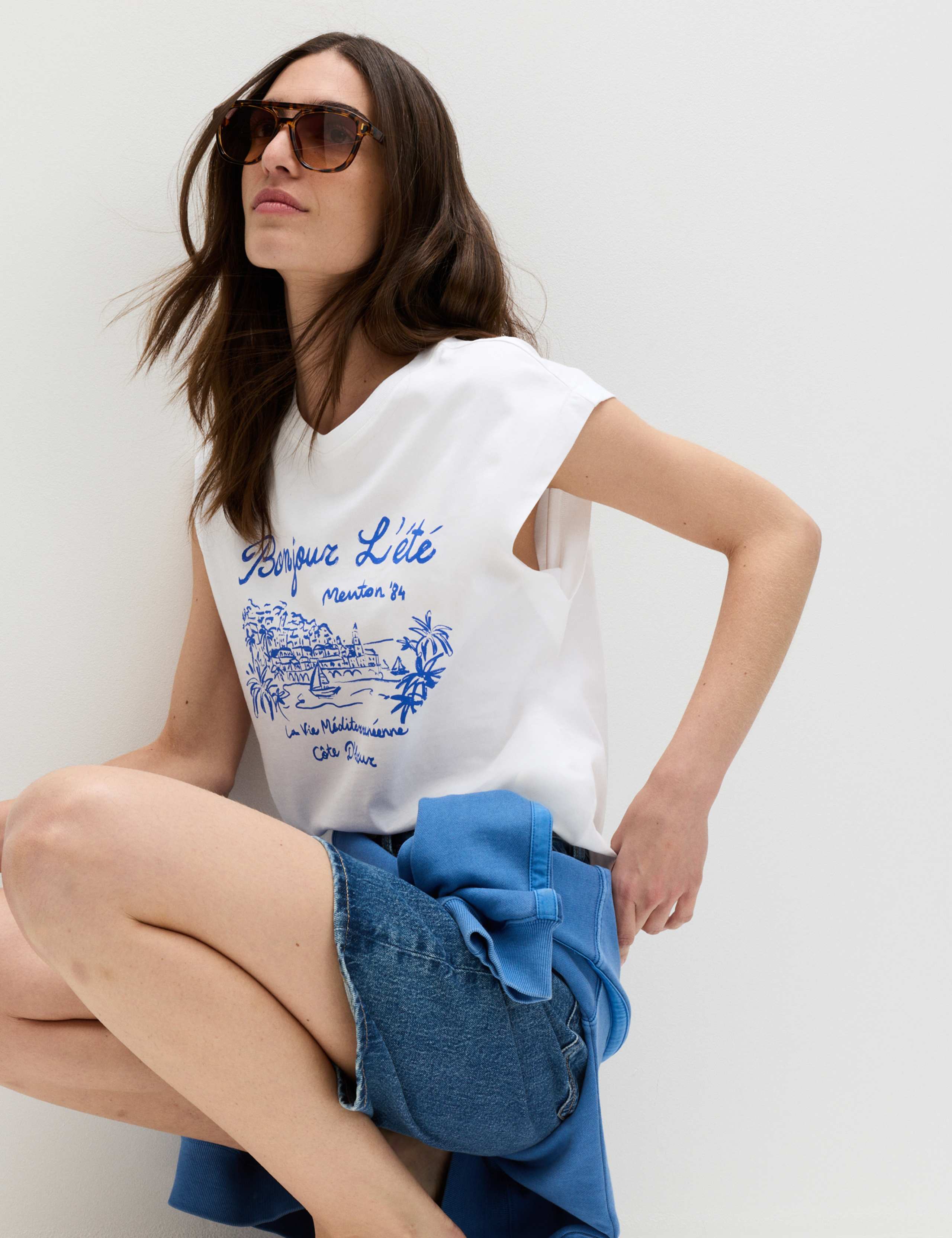Pure Cotton Graphic Cap Sleeve T-Shirt 3 of 5