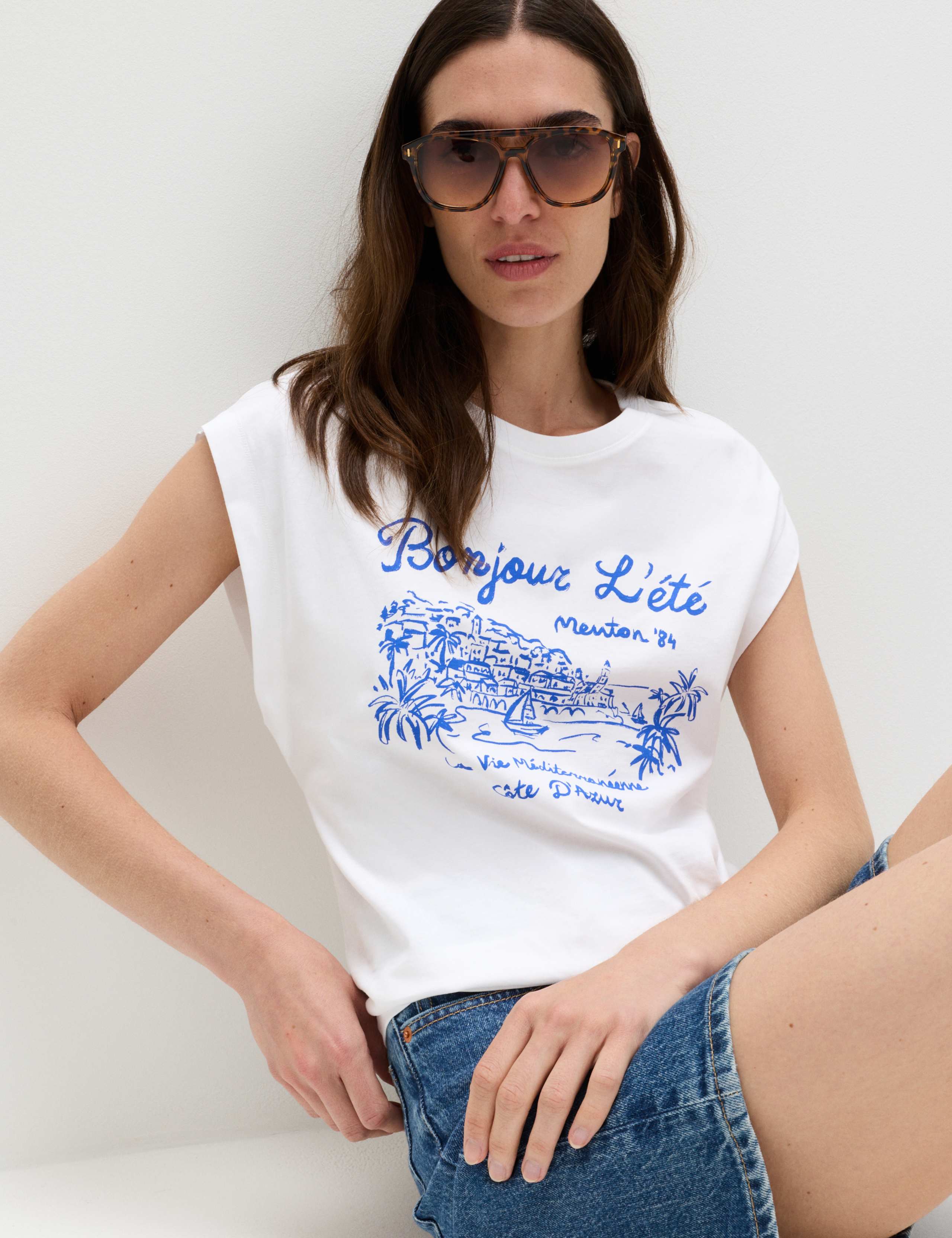 Pure Cotton Graphic Cap Sleeve T-Shirt 5 of 5