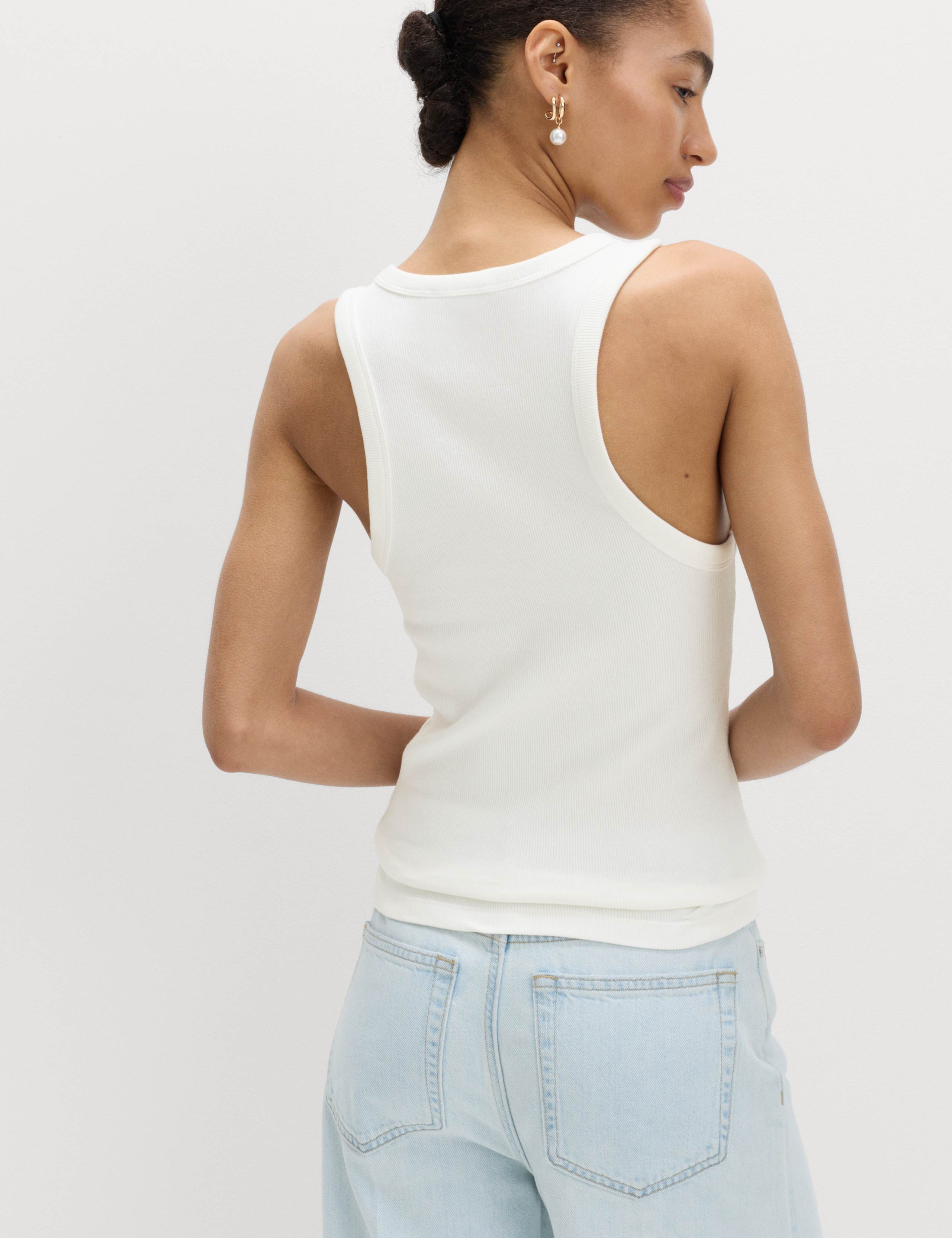 Cotton Rich Embellished Ribbed Vest 5 of 5