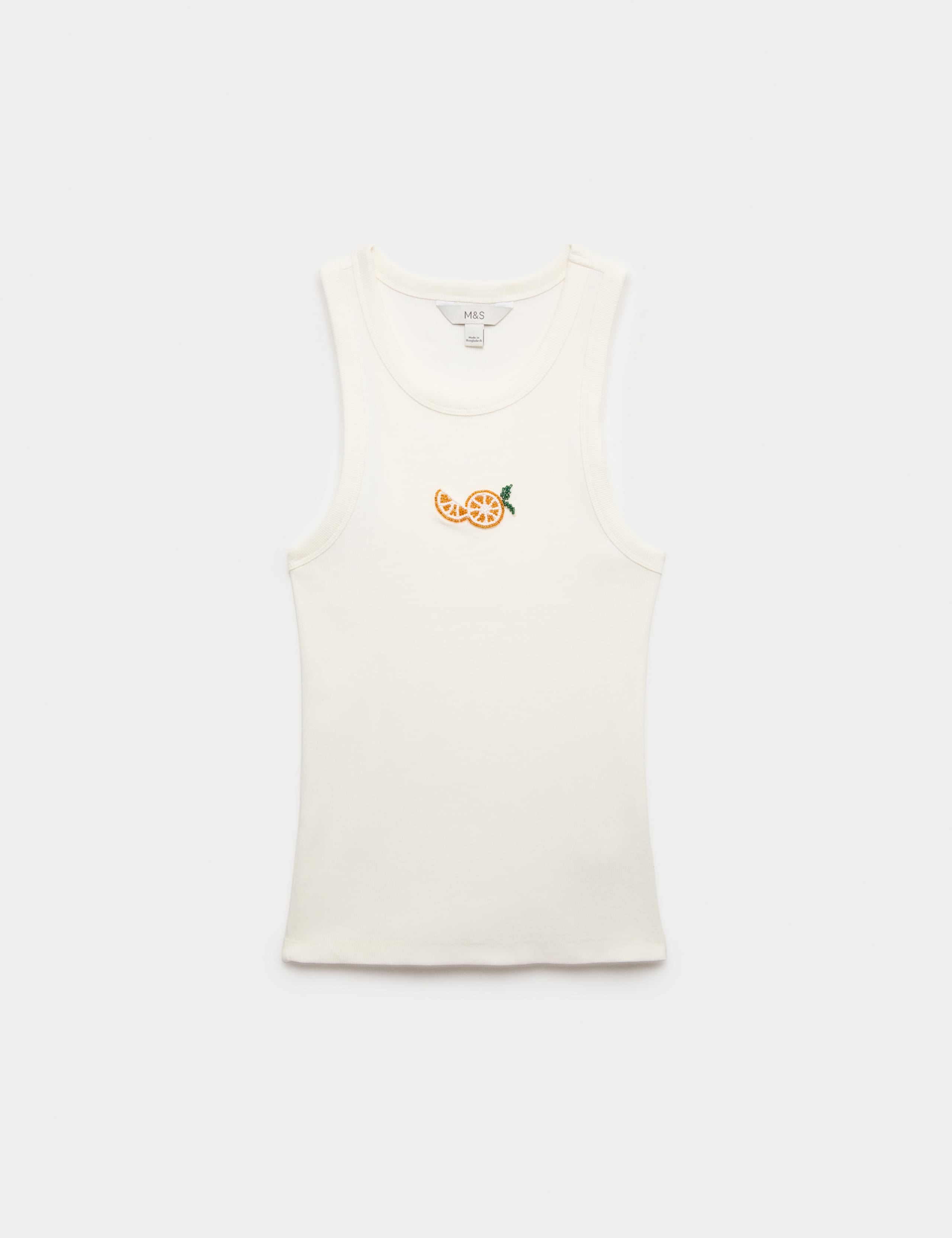 Cotton Rich Embellished Ribbed Vest 2 of 5