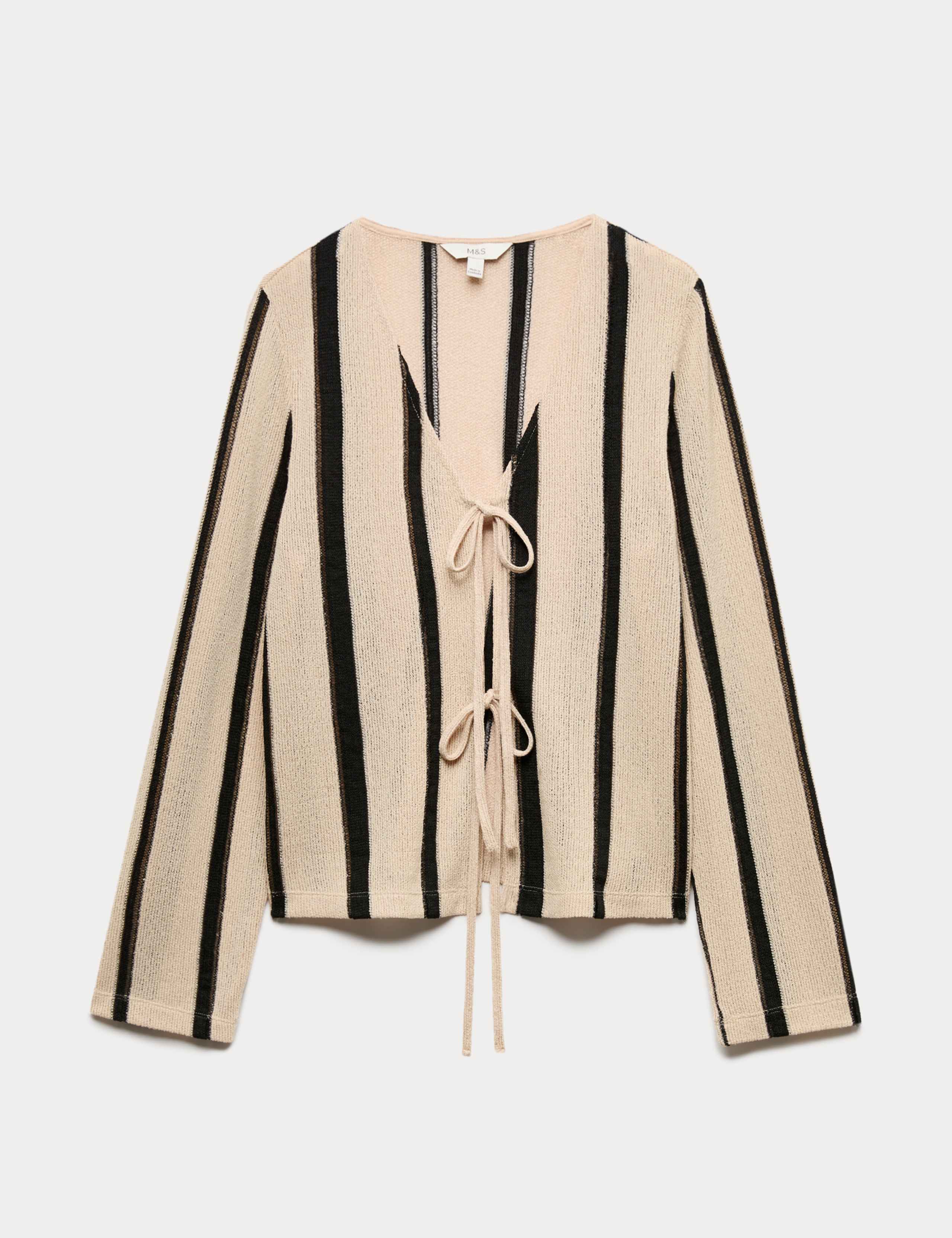 Striped Tie Front Top 2 of 5