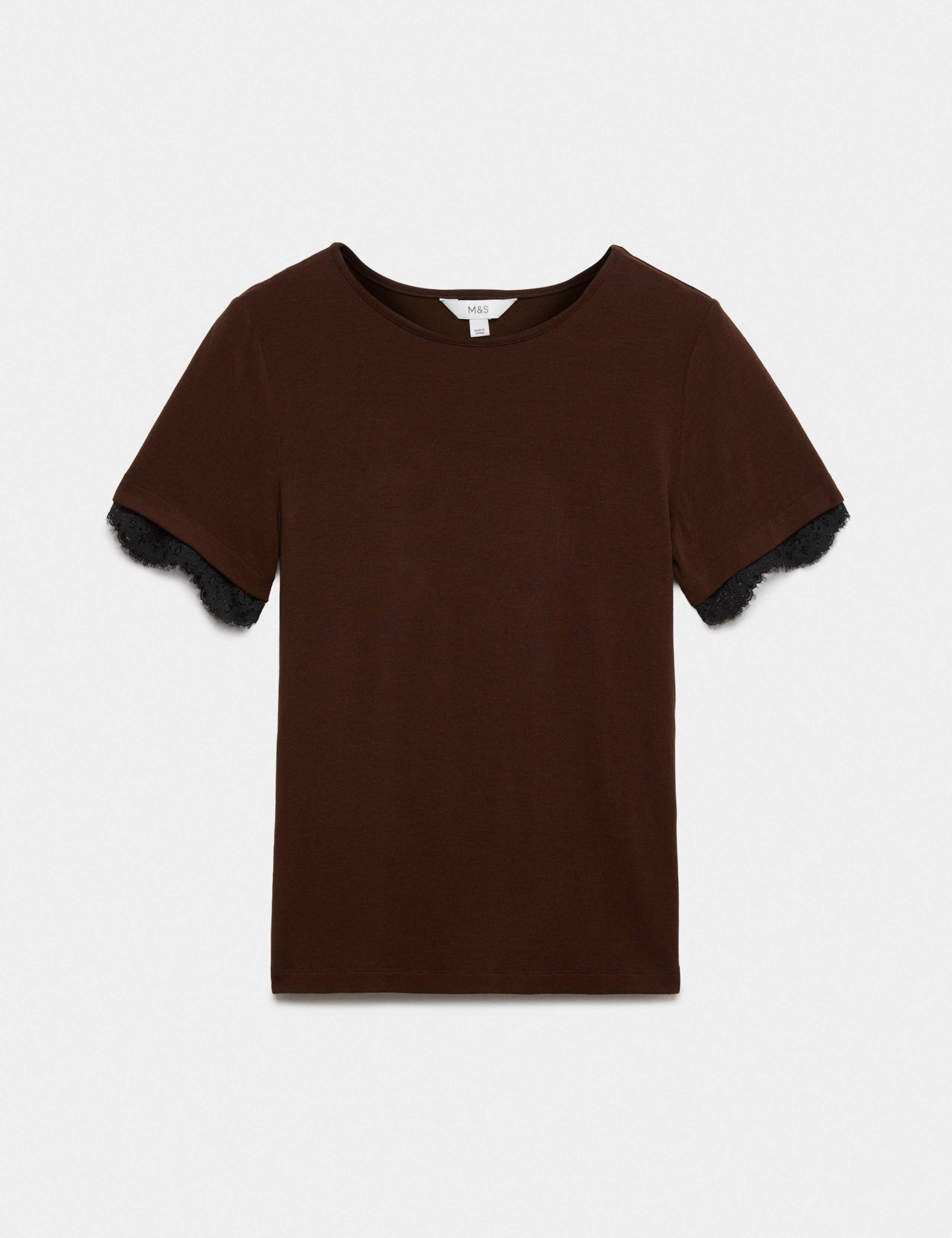 Short Sleeve Lace Trim T-Shirt 2 of 4