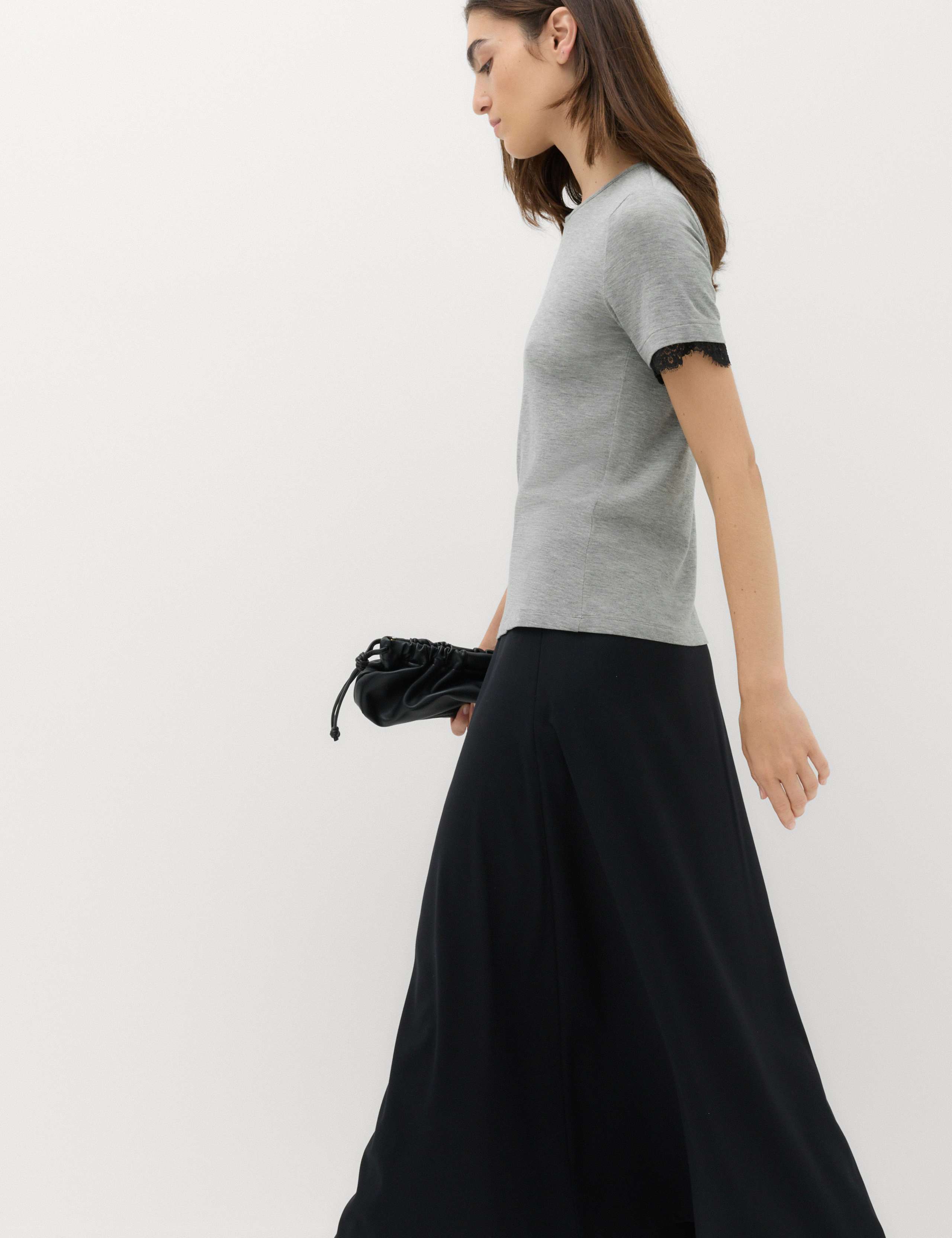 Short Sleeve Lace Trim T-Shirt 5 of 5