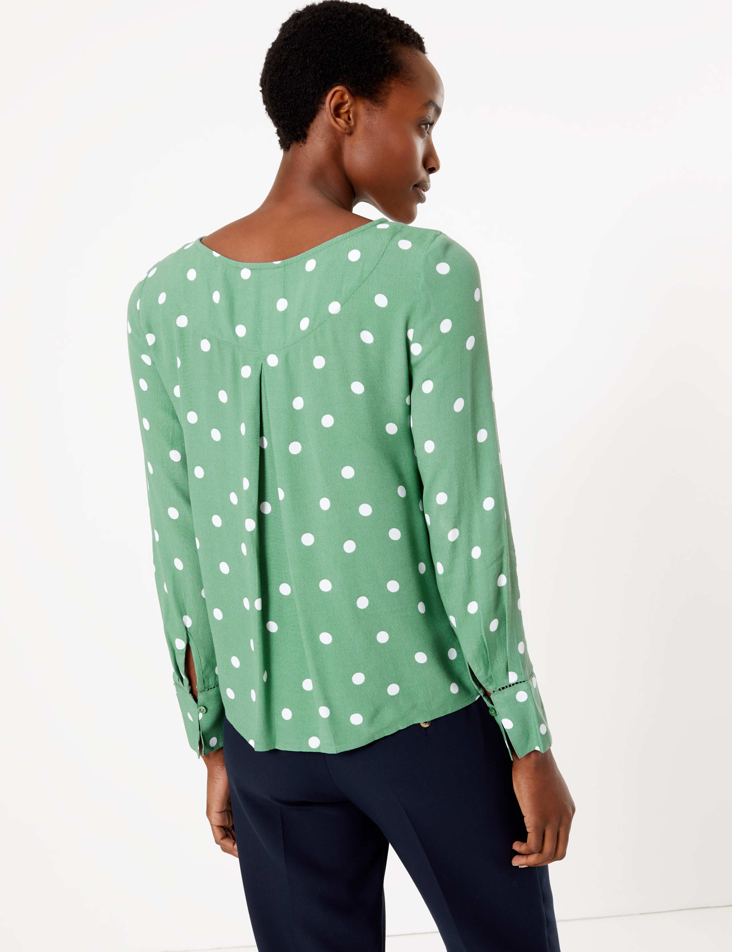 Polka Dot Long Sleeve Top 3 of 4