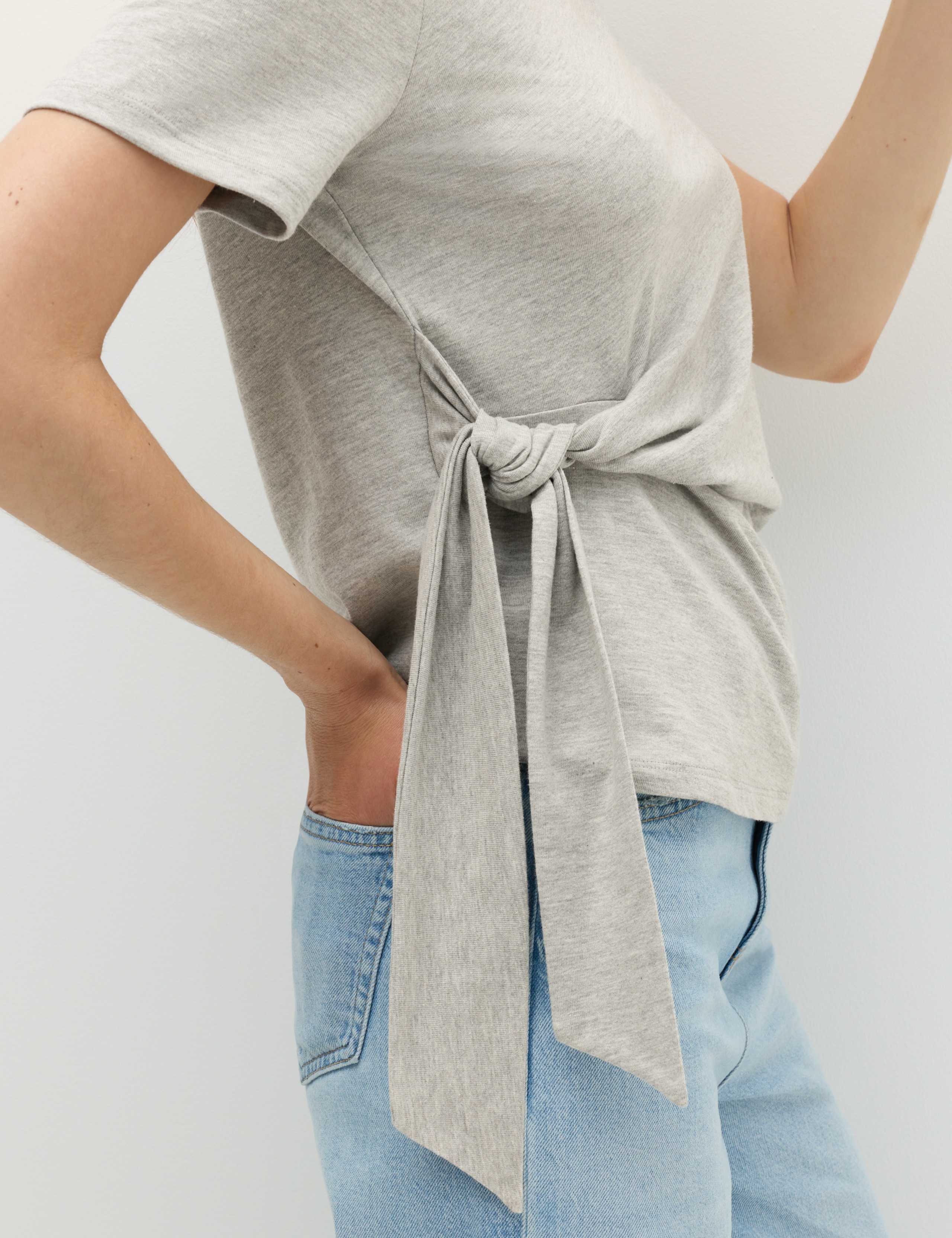 Pure Cotton Tie Waist T-Shirt 3 of 6