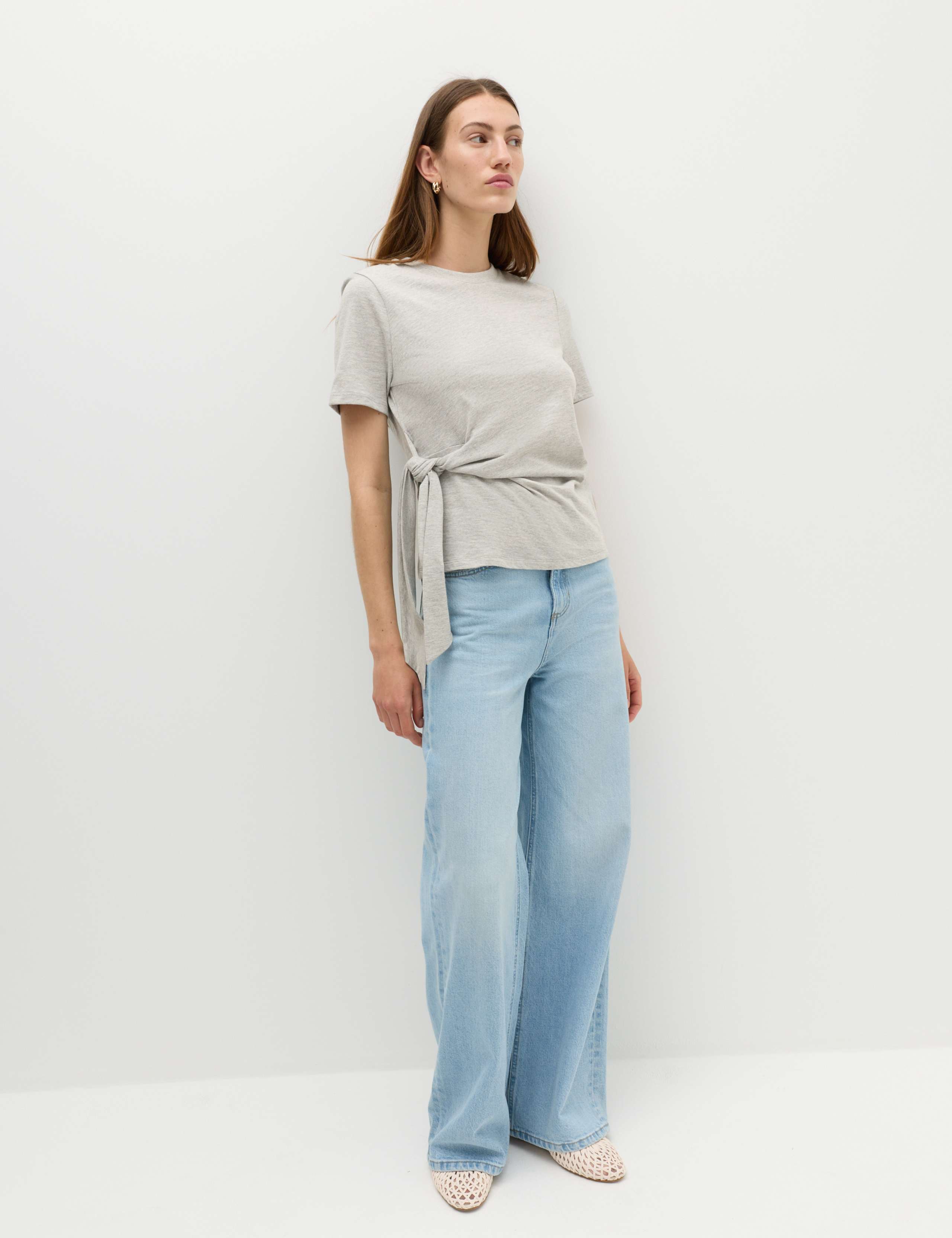 Pure Cotton Tie Waist T-Shirt 4 of 6