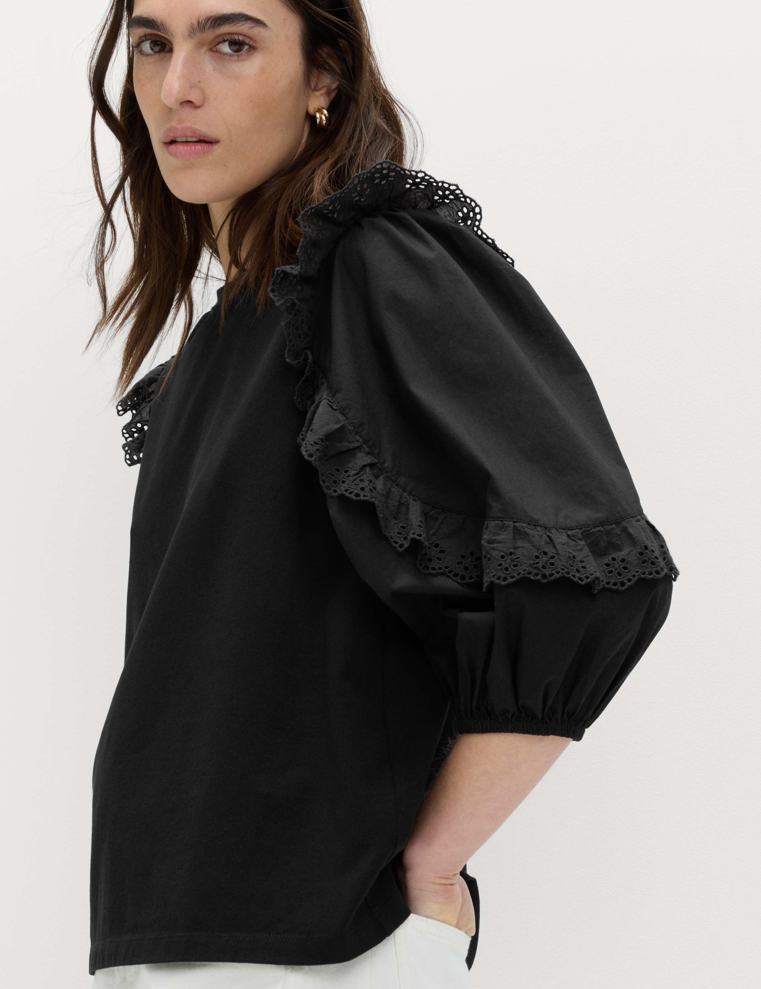 Cotton Rich Ruffle Sleeve Top 6 of 6