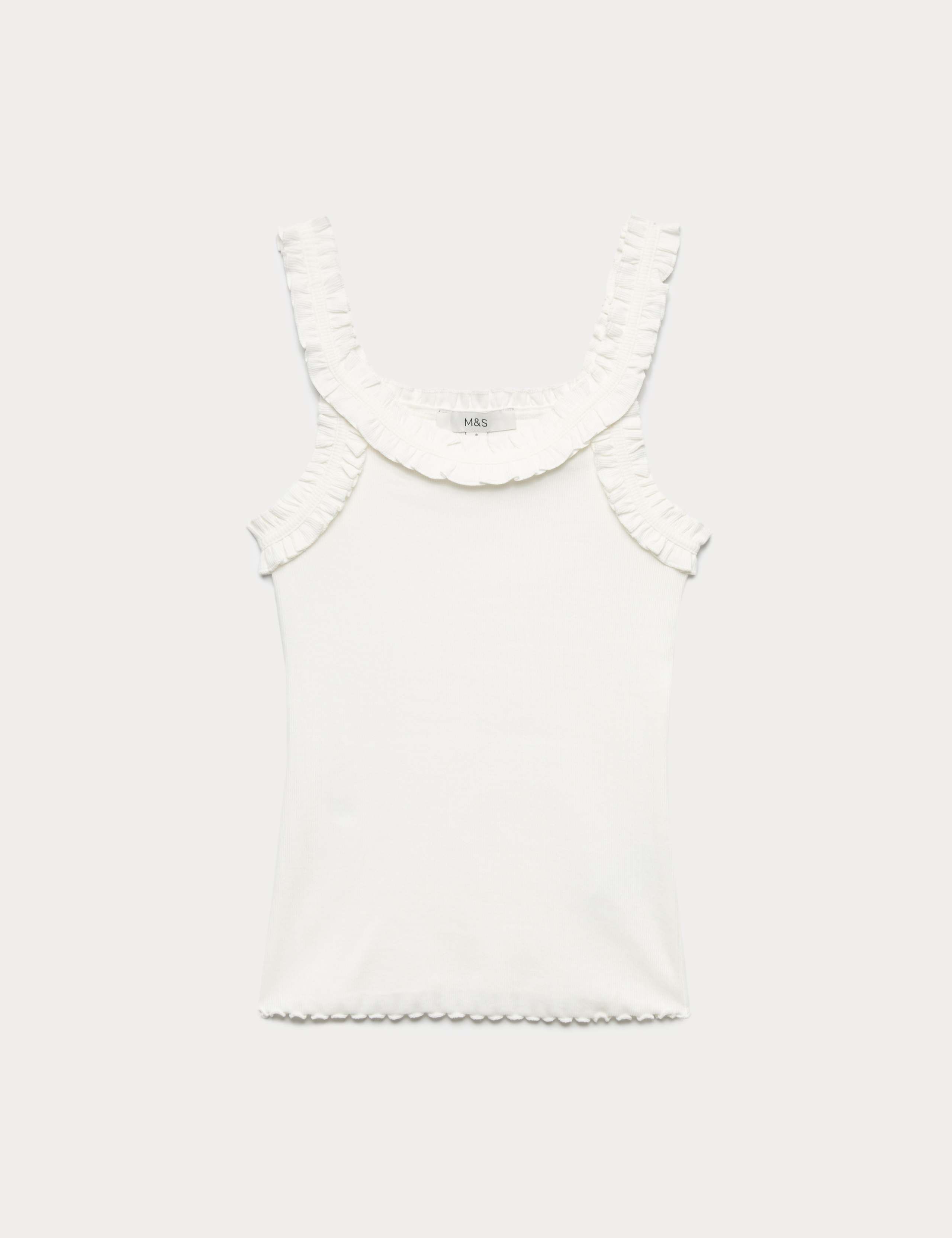 Cotton Rich Frill Strap Vest 2 of 4