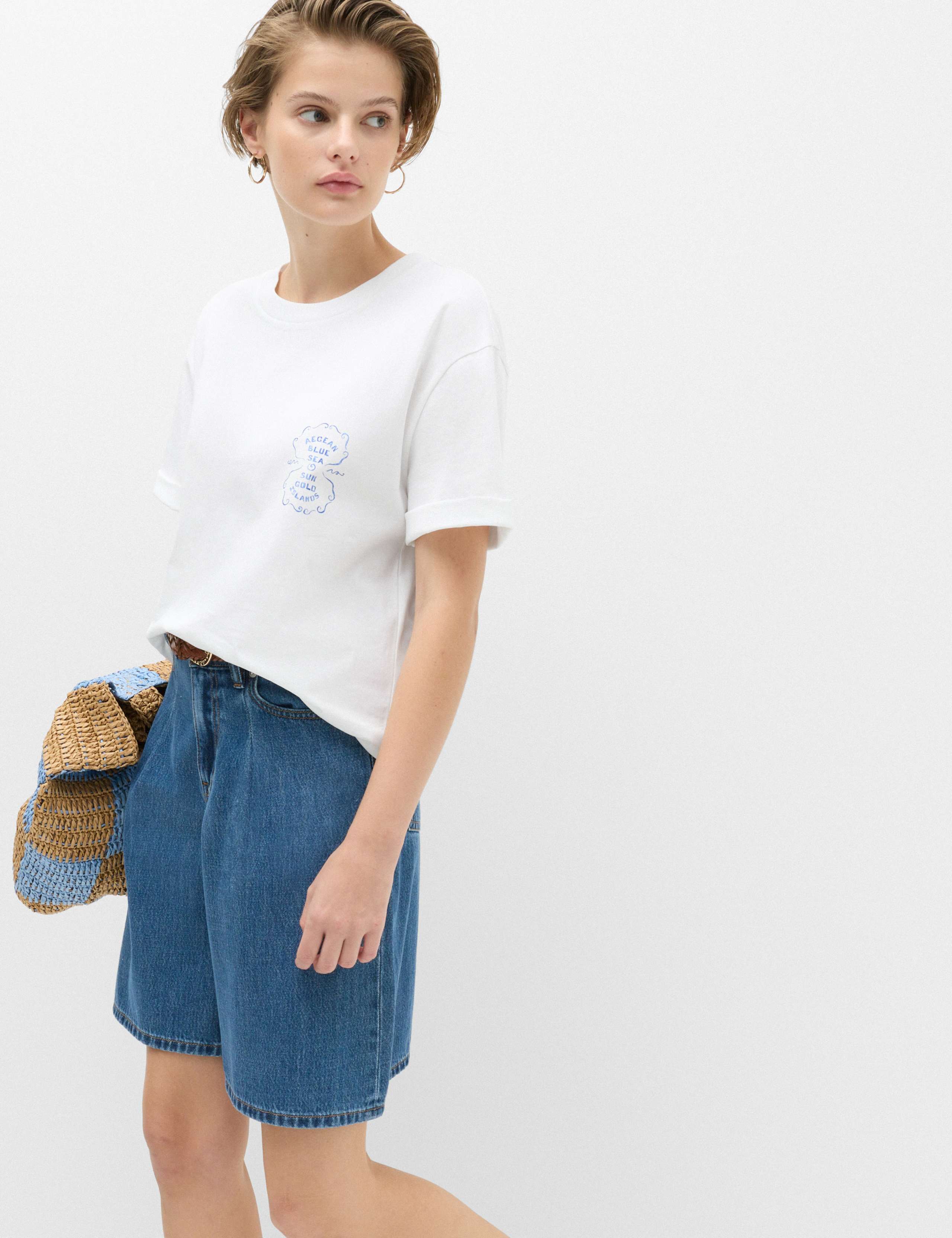 Pure Cotton Graphic Oversized T-Shirt 4 of 5