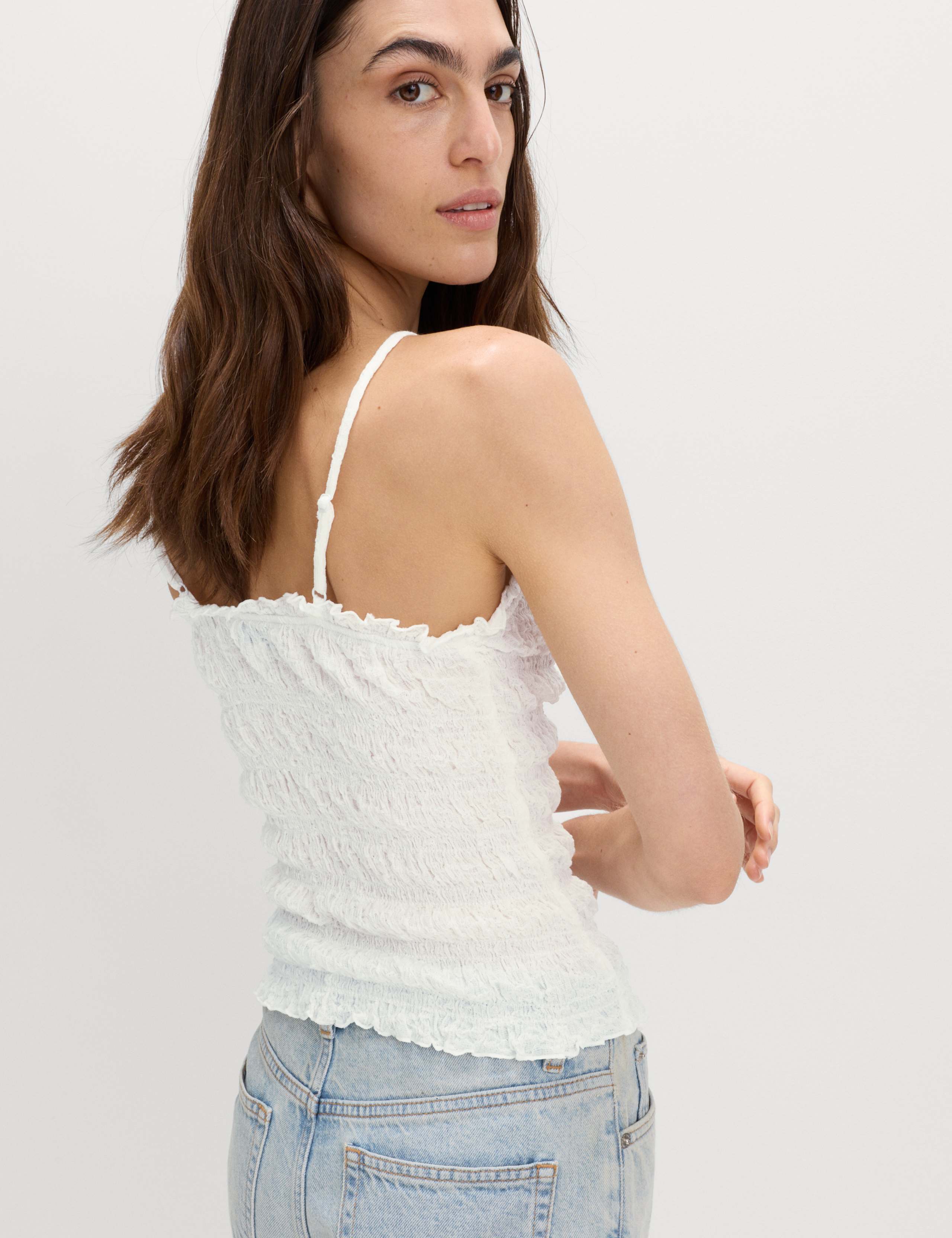 Cotton Rich Textured Square Neck Cami Top 4 of 4