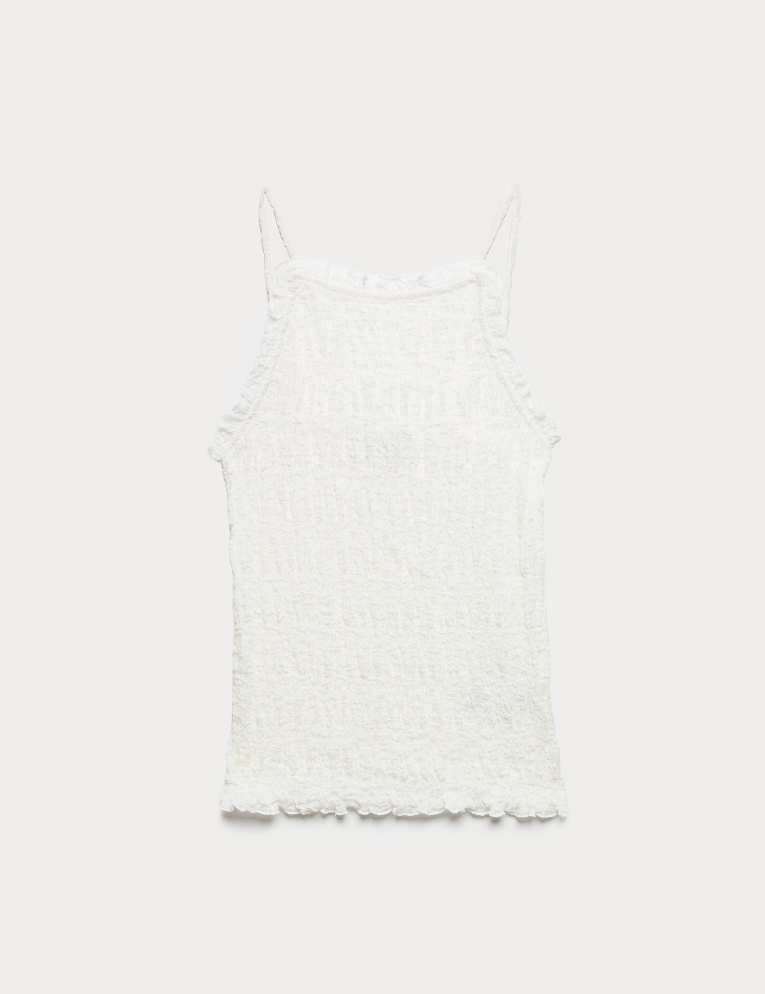 Cotton Rich Textured Square Neck Cami Top 2 of 4