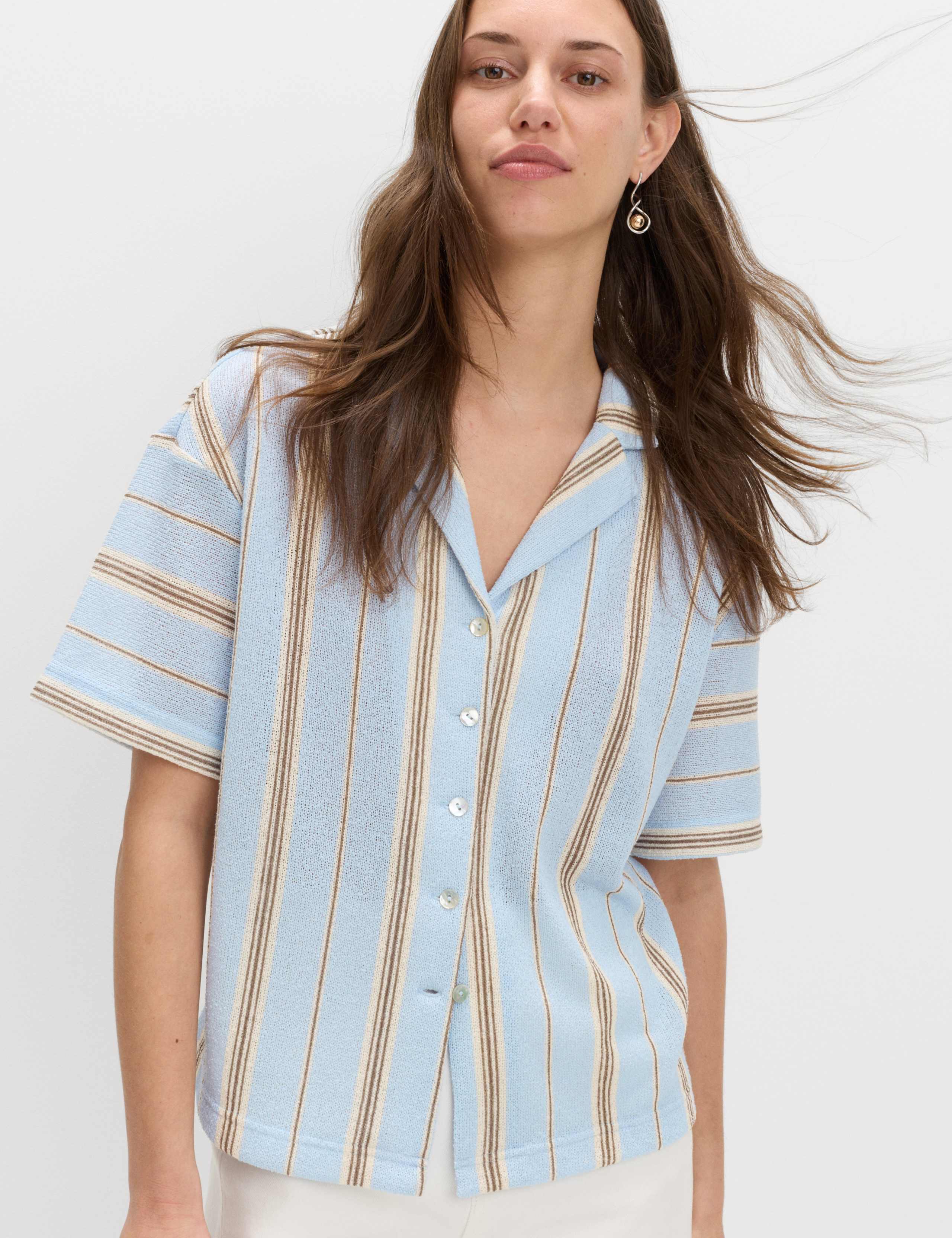 Striped Textured Resort Shirt 1 of 4