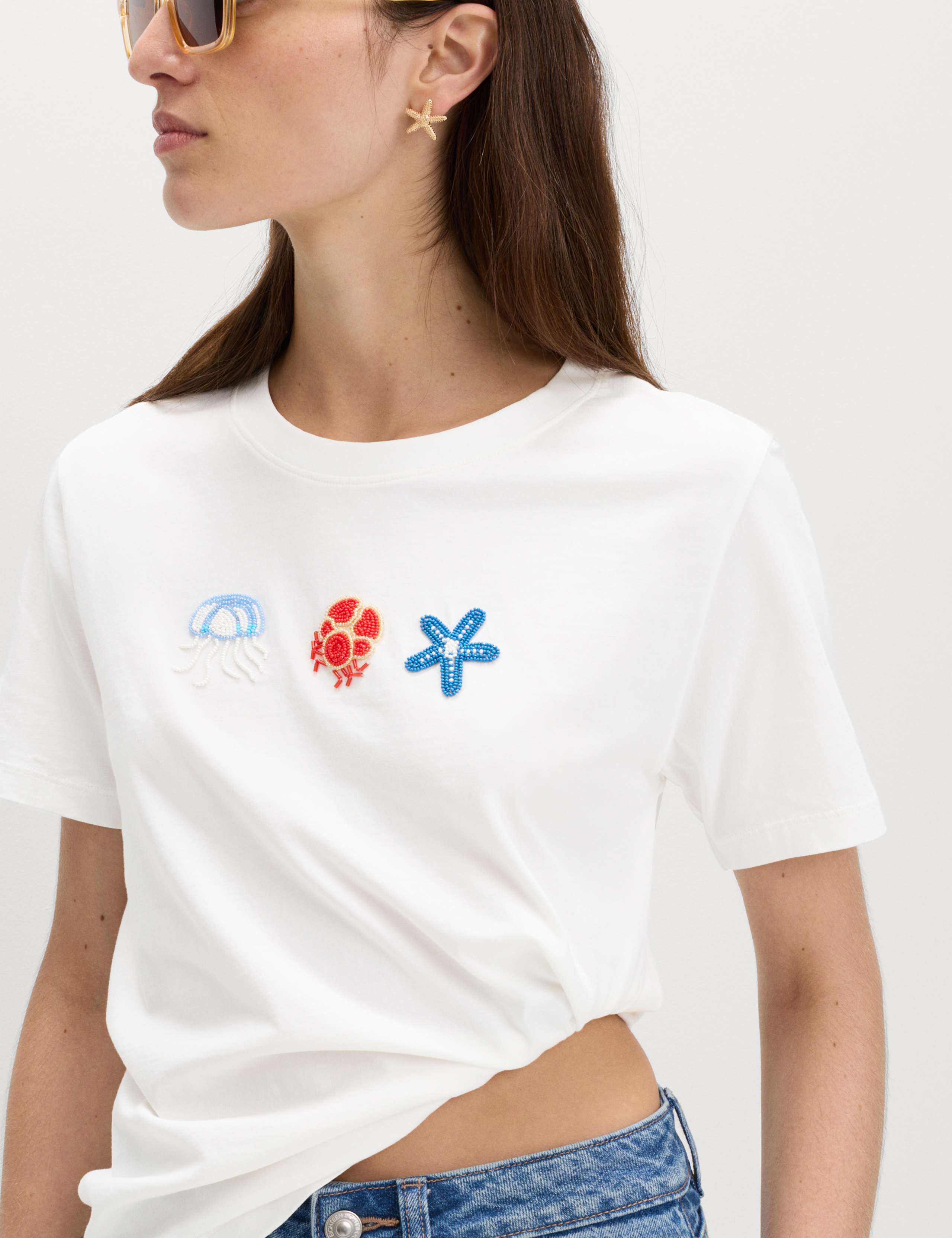 Pure Cotton Embellished T-Shirt 3 of 5