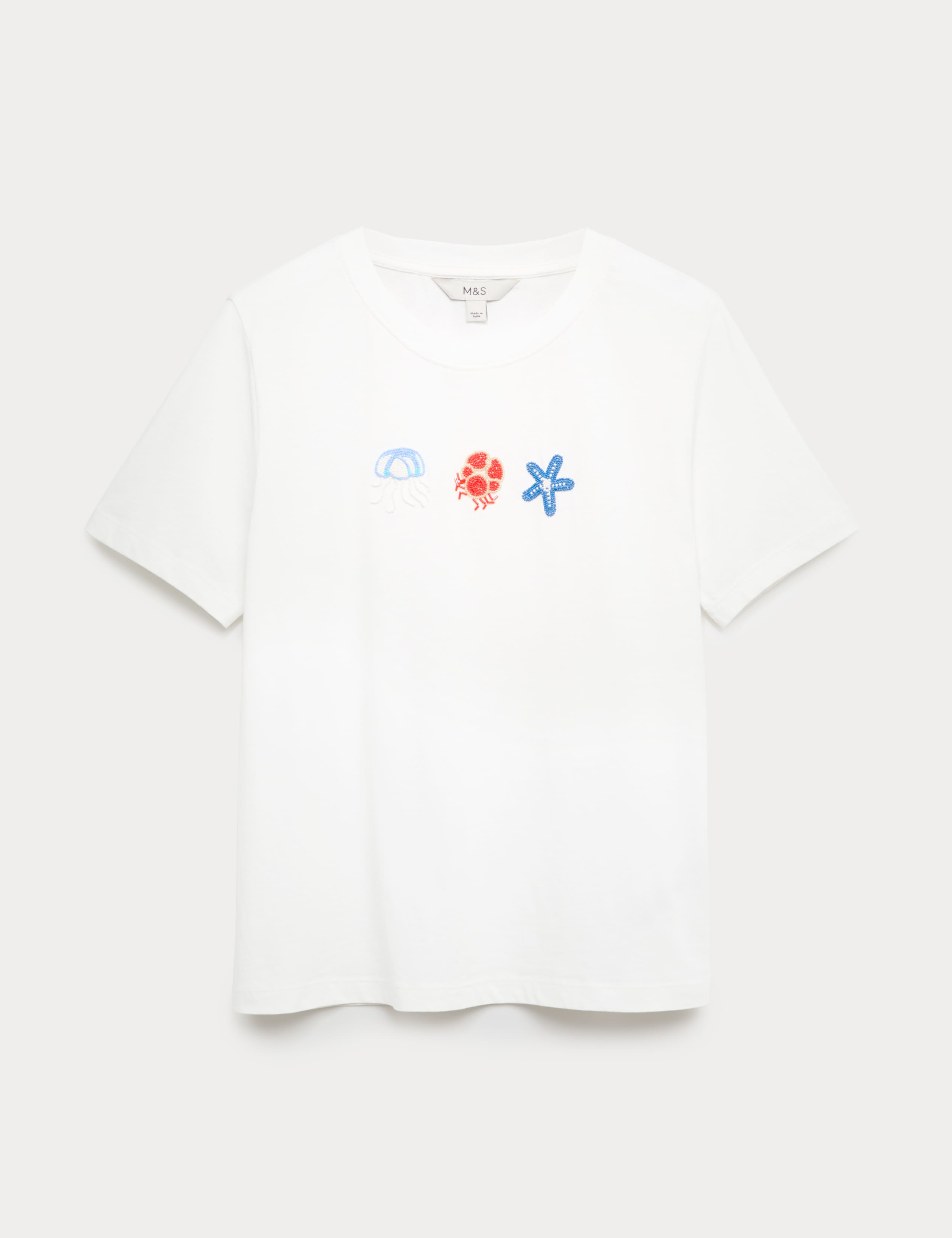 Pure Cotton Embellished T-Shirt 2 of 5