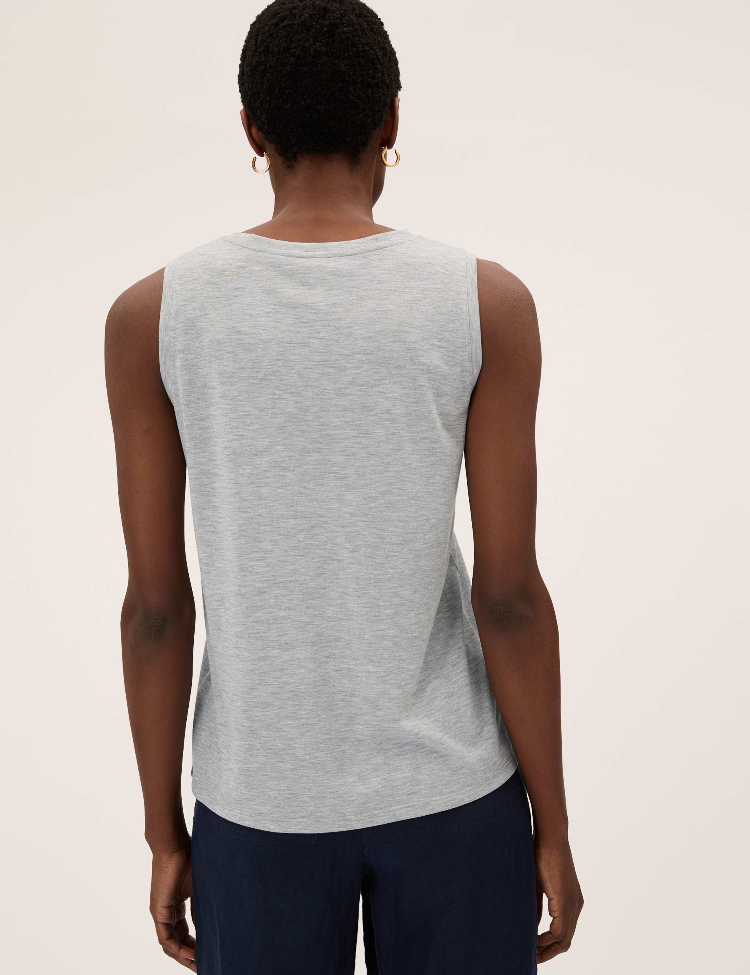 Crew Neck Relaxed Sleeveless Tank Top 5 of 5