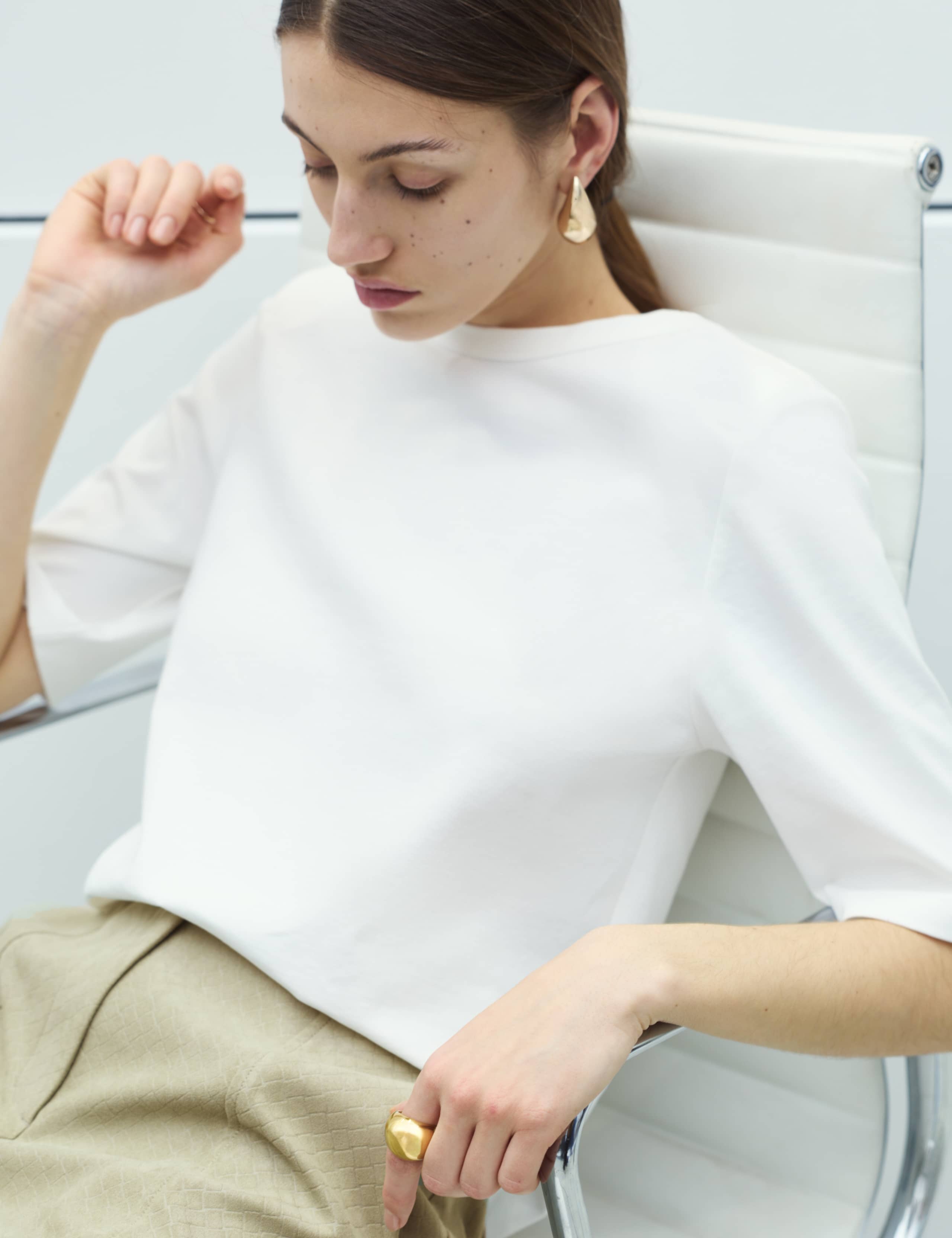 Cotton Rich Padded Shoulder T-Shirt 5 of 6