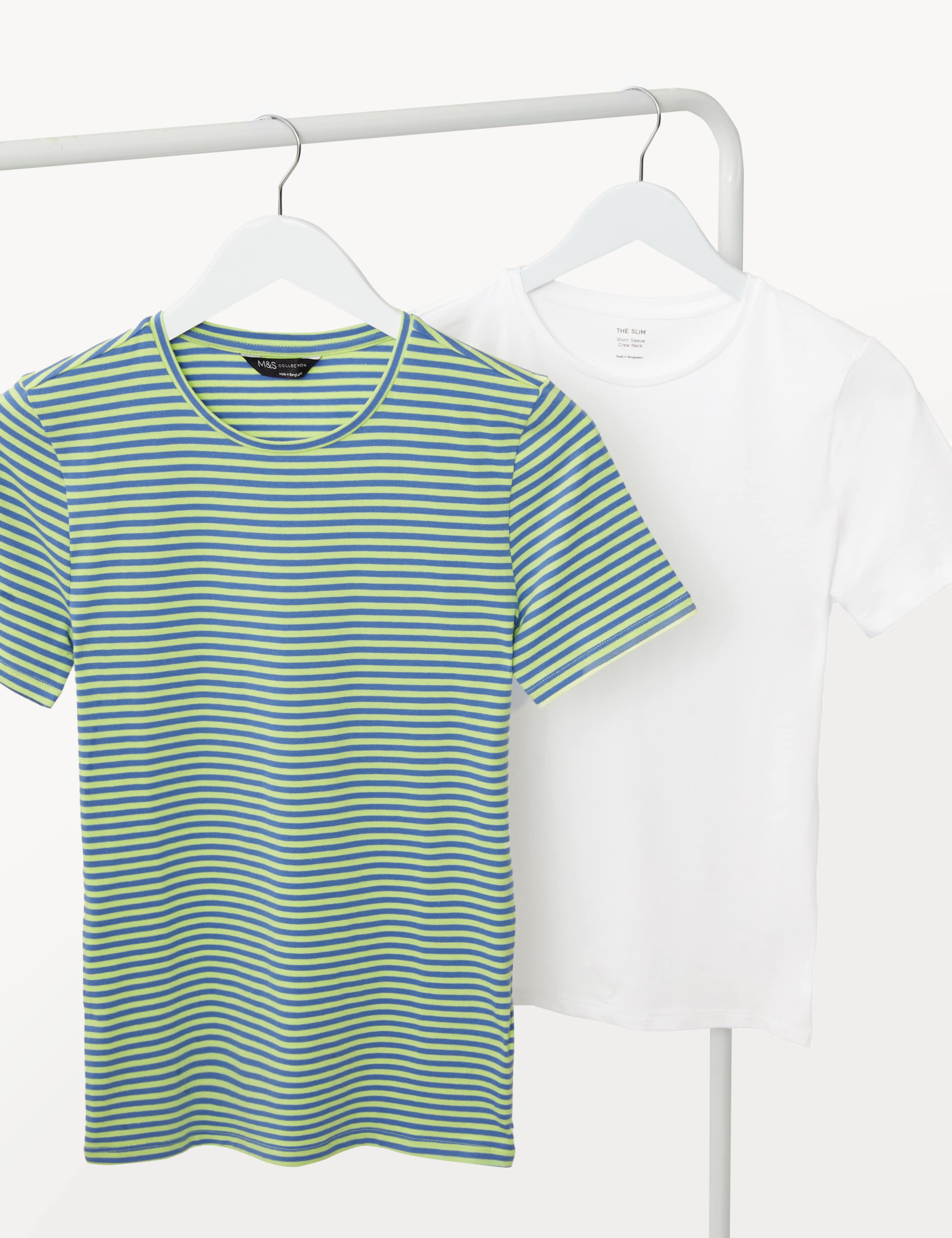 2pk Cotton Rich Slim Fit T-Shirts 1 of 5