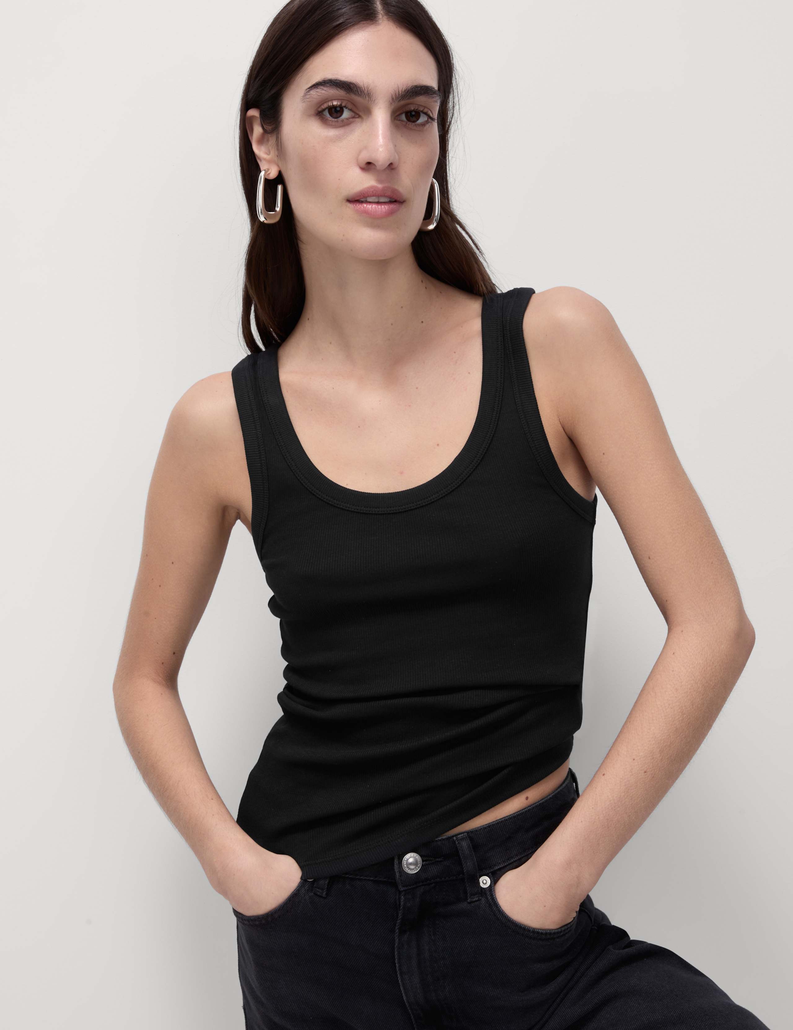 2pk Cotton Rich Ribbed Vests 2 of 6