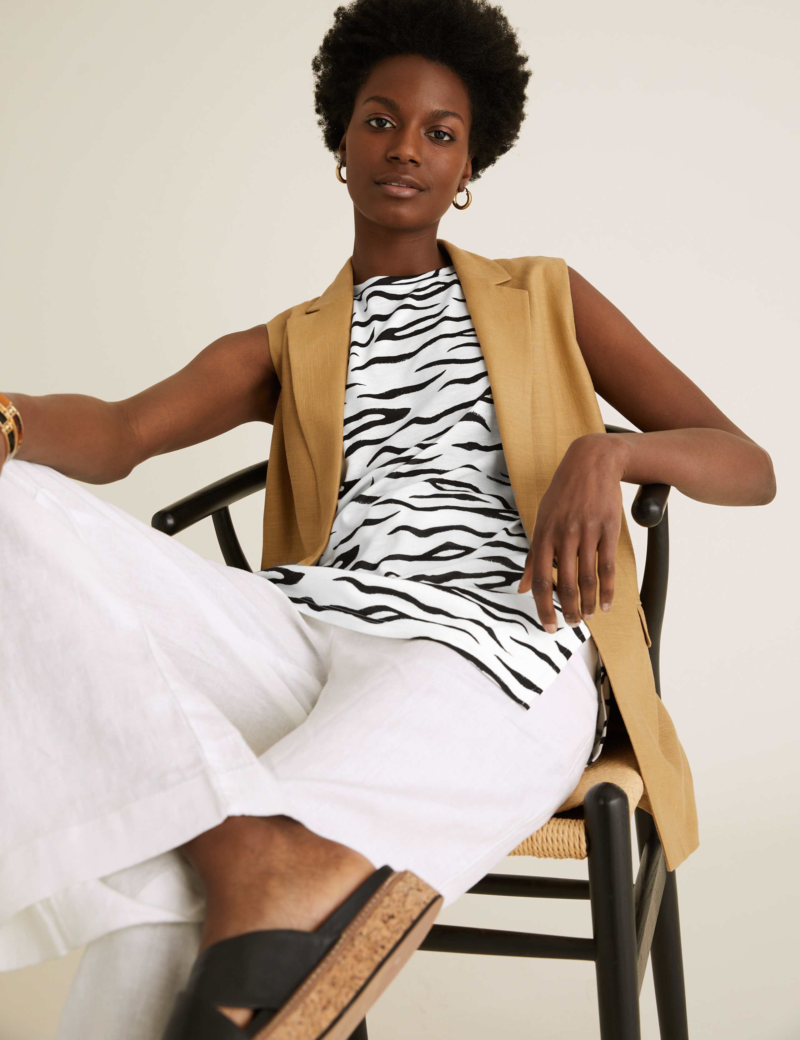 Animal Print Relaxed Longline Vest Top 1 of 5