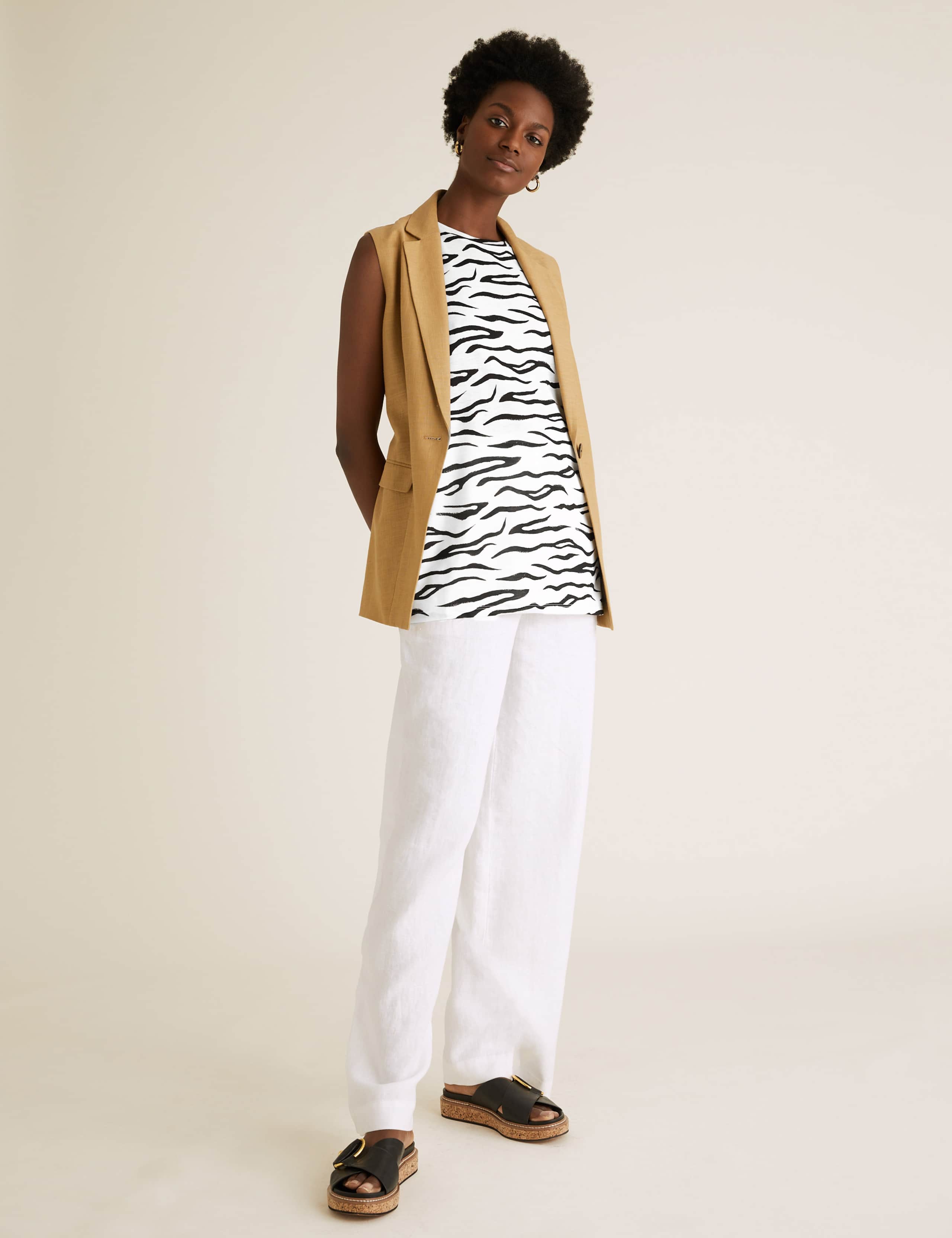 Animal Print Relaxed Longline Vest Top 3 of 5