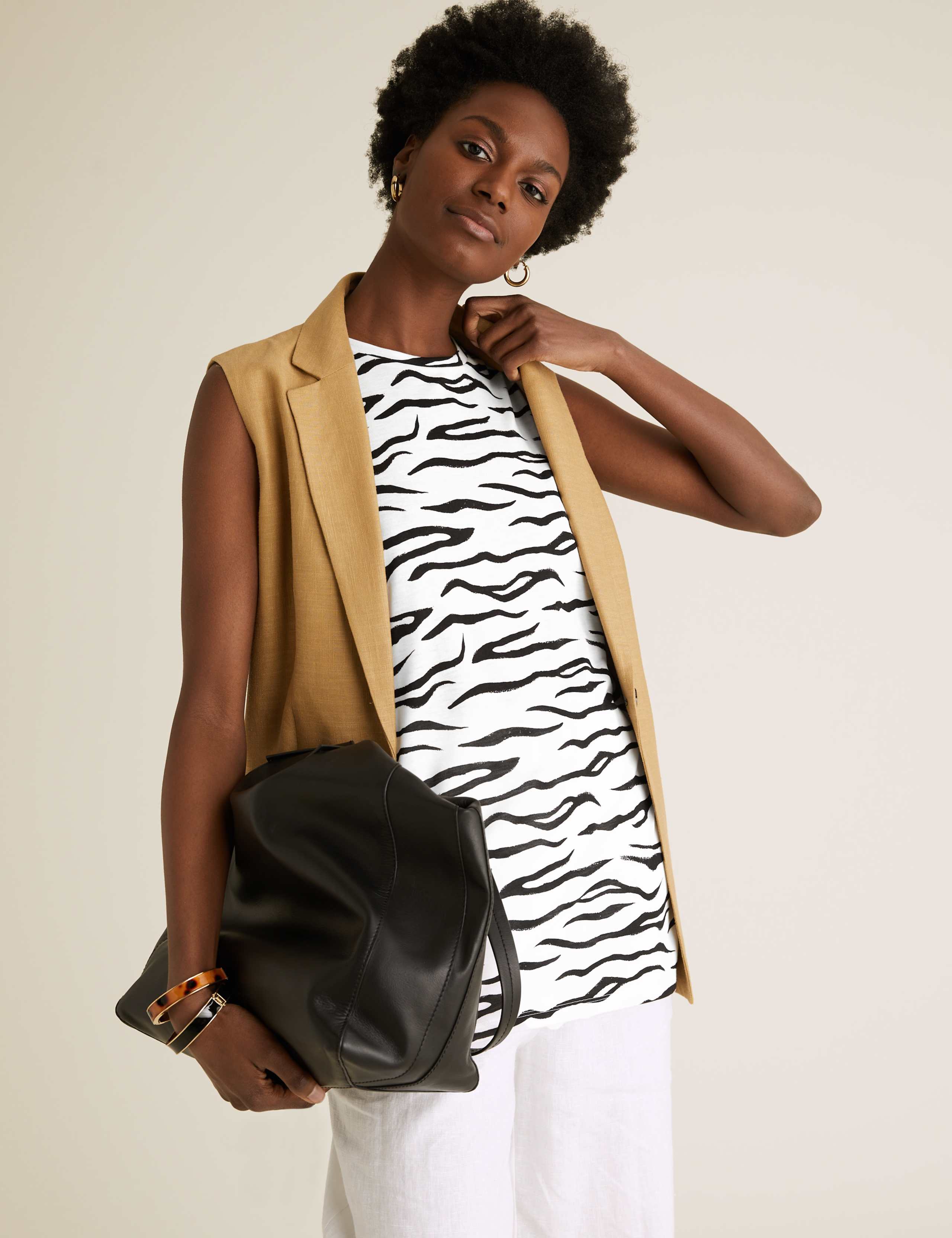 Animal Print Relaxed Longline Vest Top 5 of 5