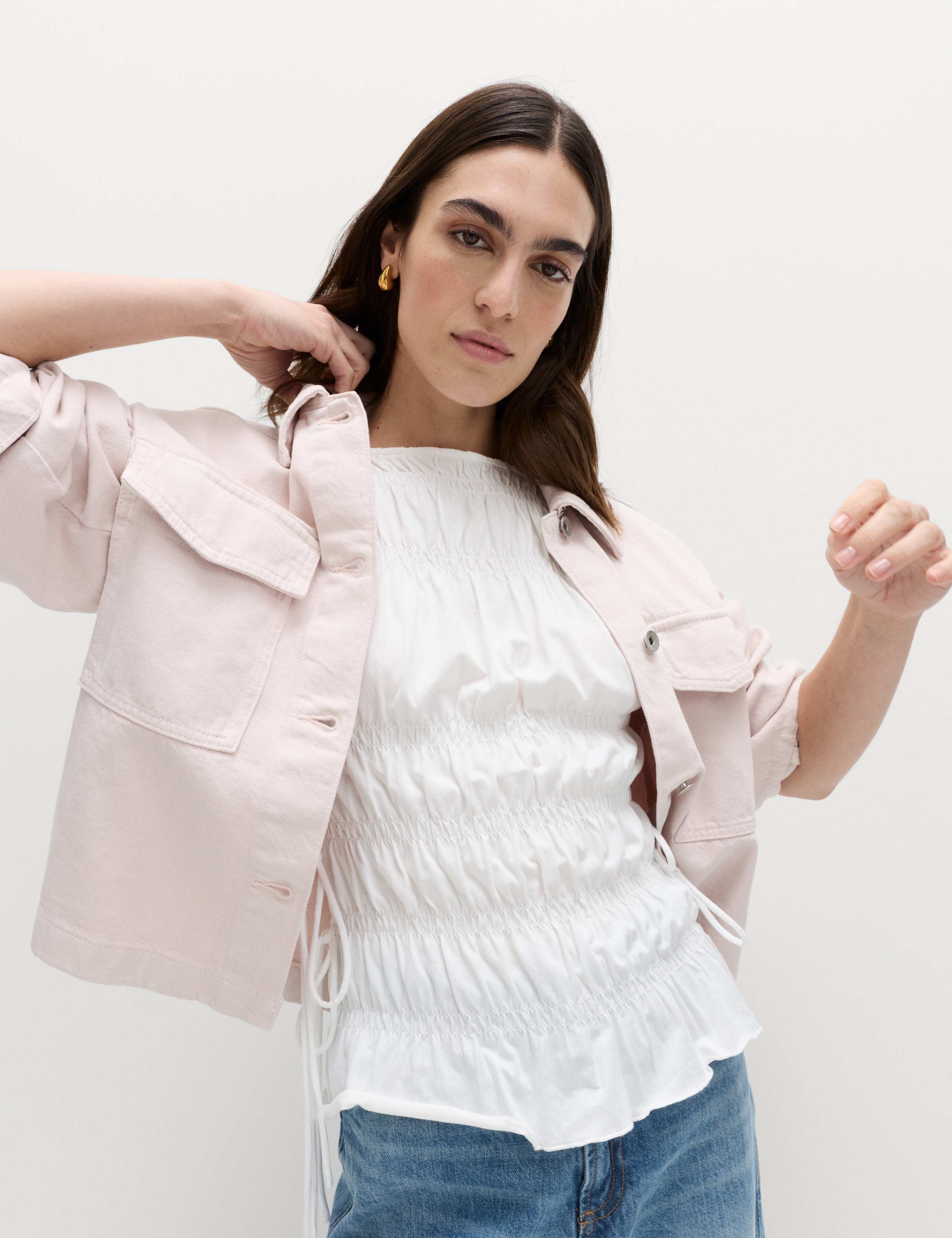 Pure Cotton Smocked Detail Top 3 of 5