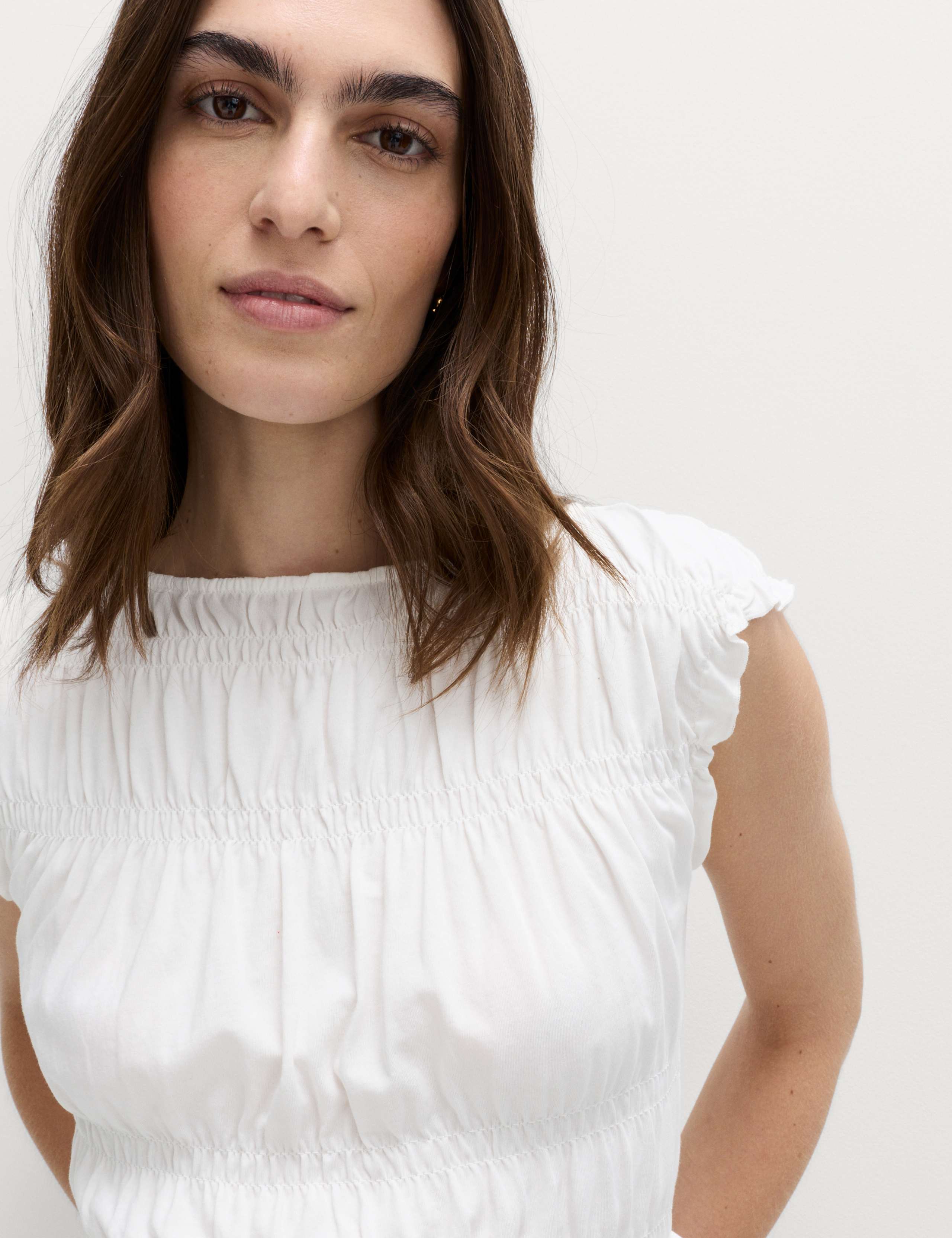 Pure Cotton Smocked Detail Top 4 of 5