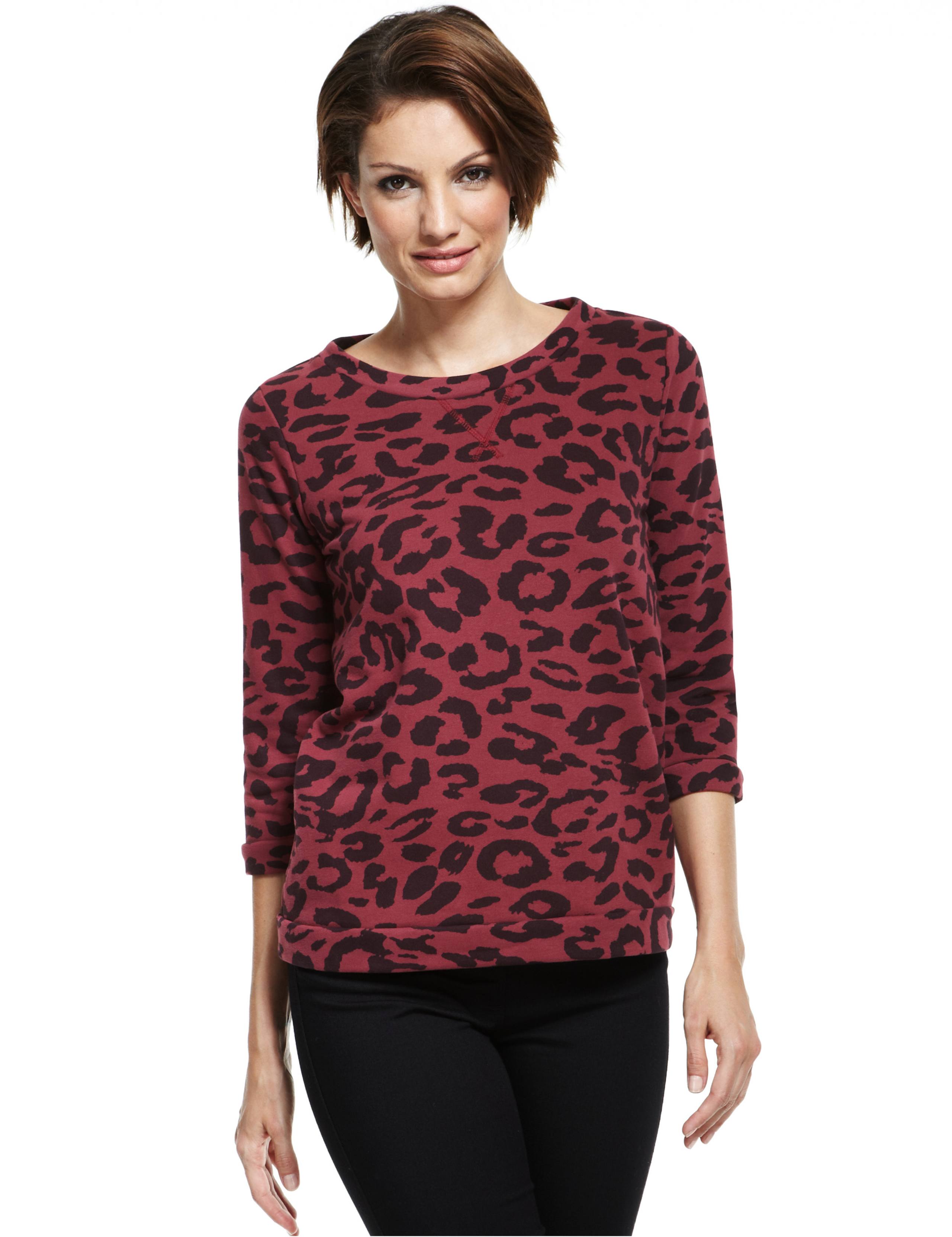 Leopard Print Sweat Top 1 of 4