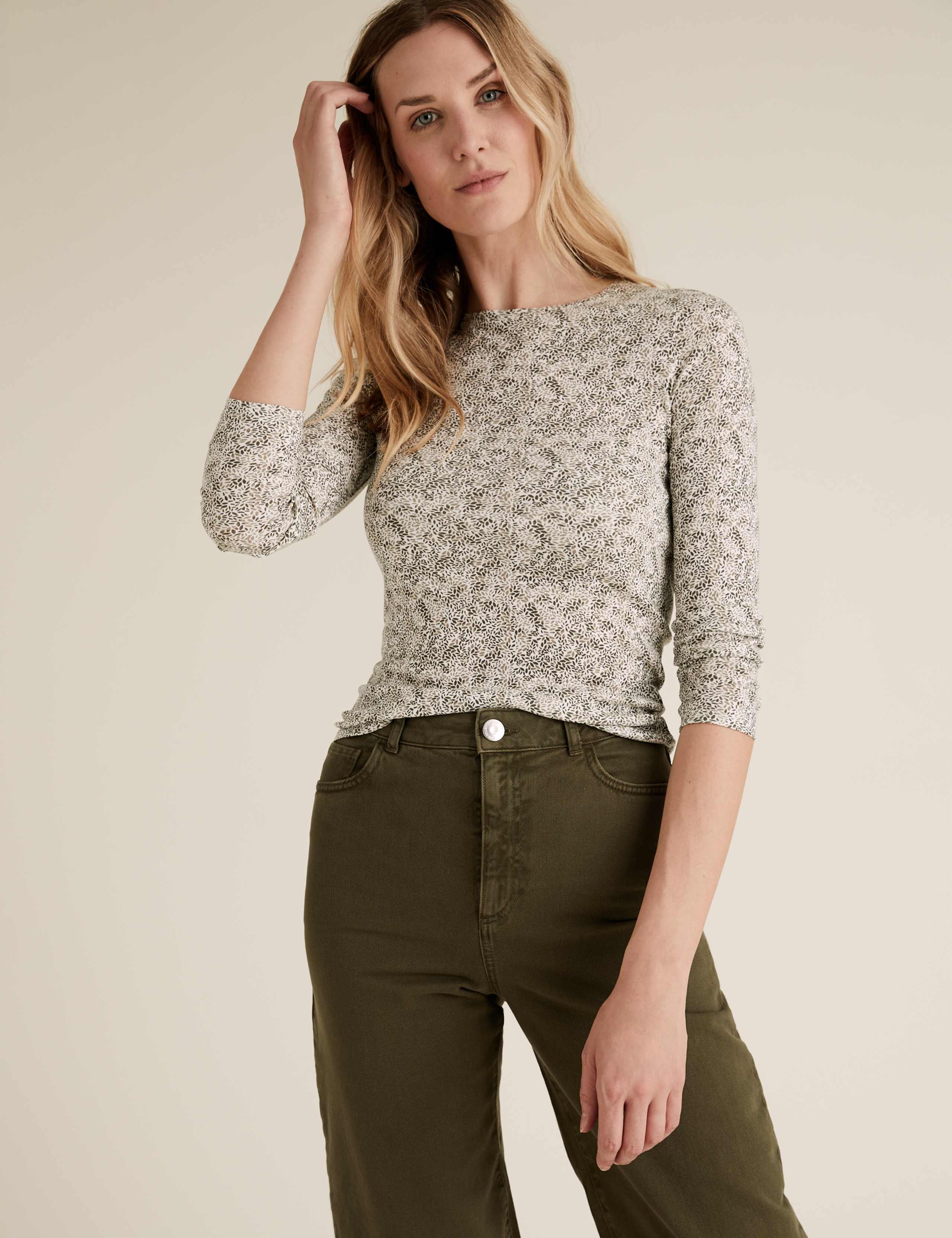 Pure Cotton Floral Regular Fit Top 1 of 4