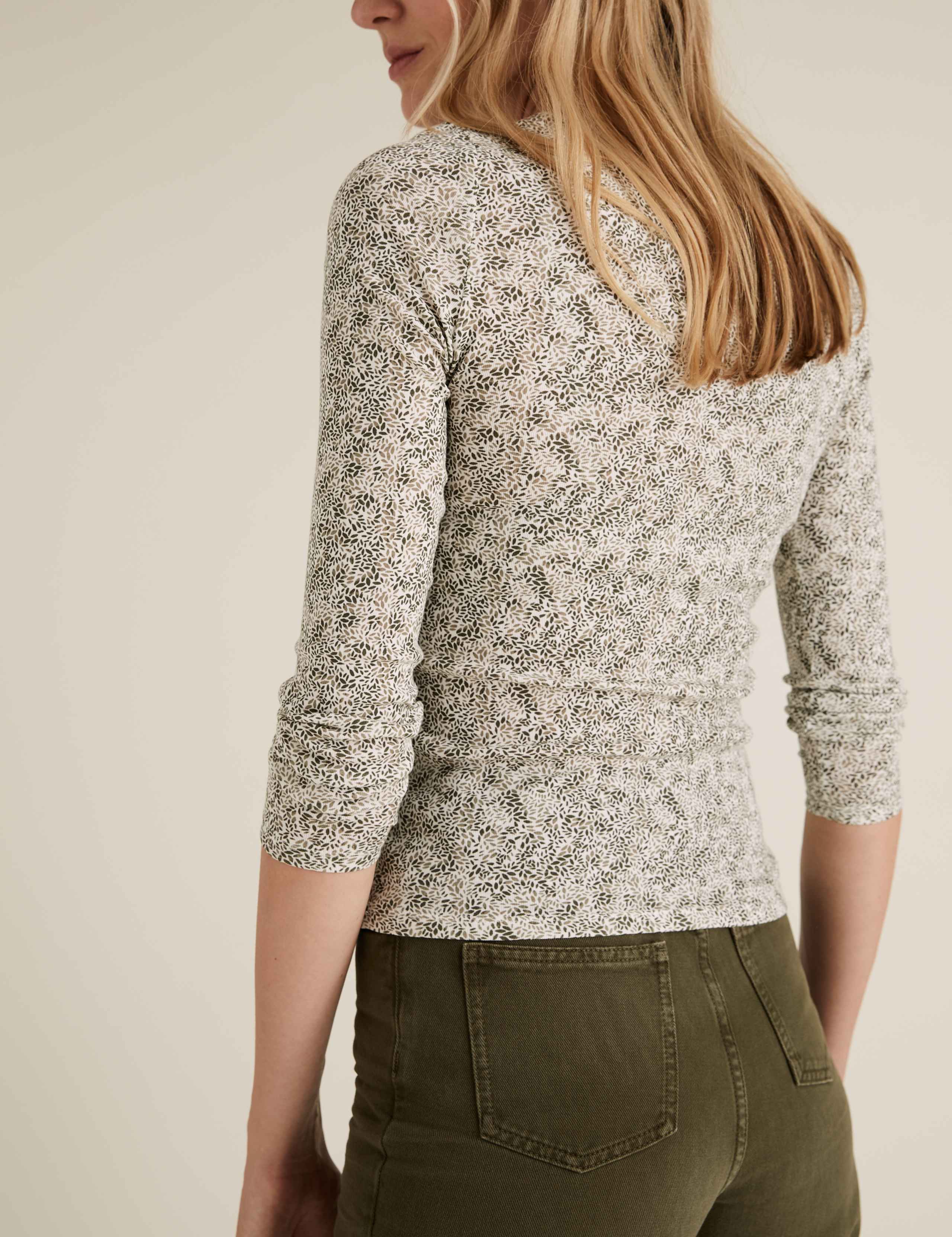 Pure Cotton Floral Regular Fit Top 4 of 4