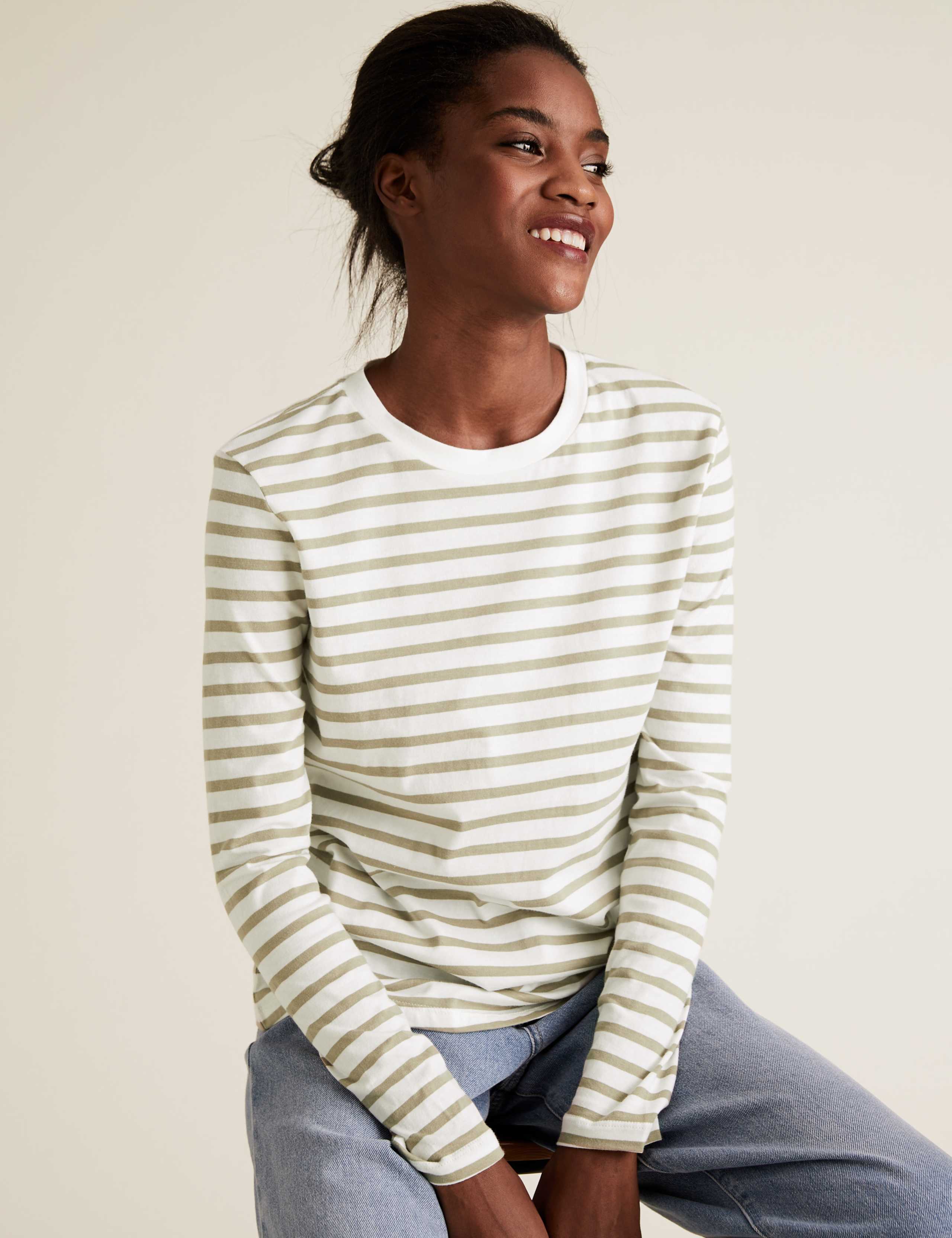 Pure Cotton Striped Straight Fit Top 1 of 5