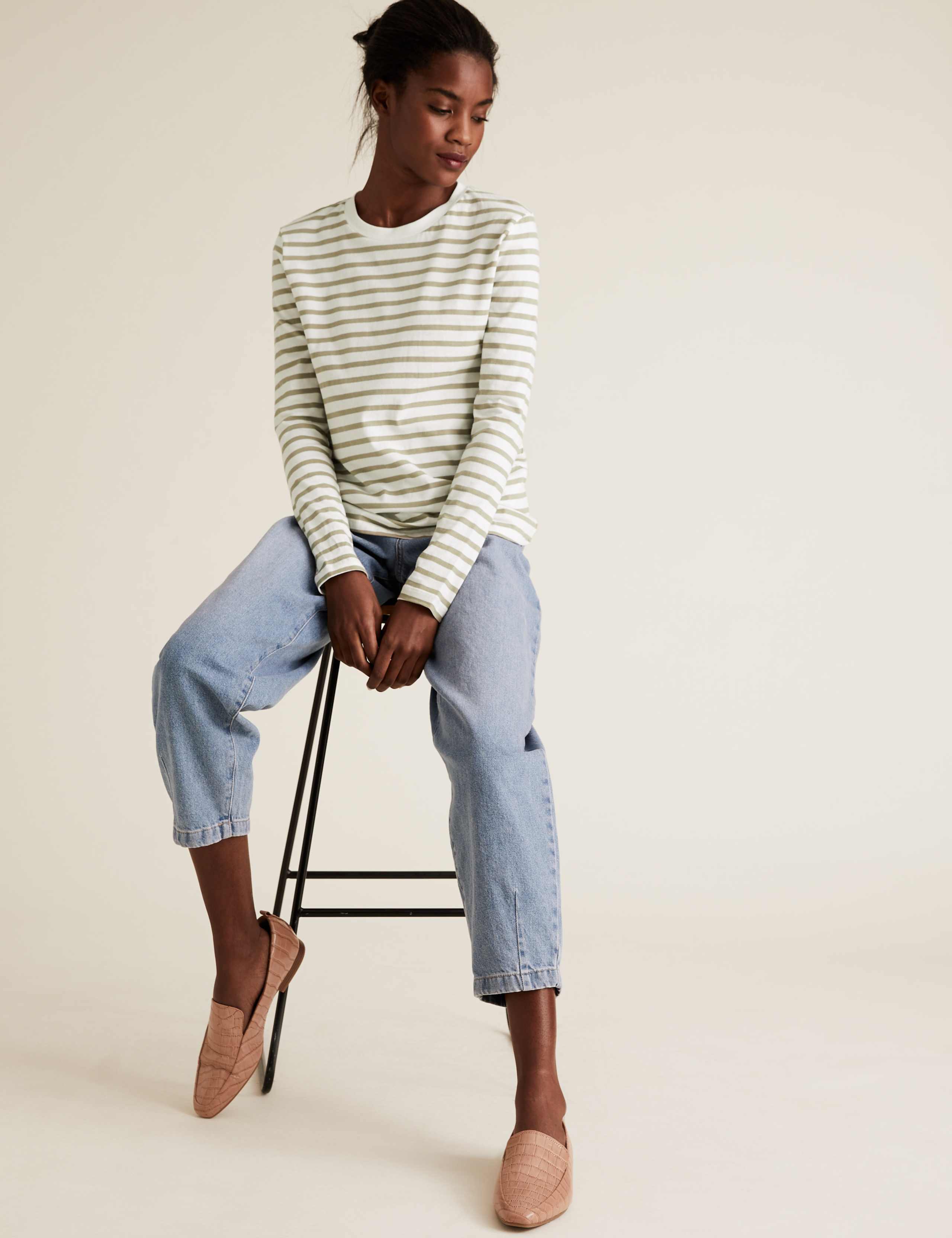 Pure Cotton Striped Straight Fit Top 3 of 5