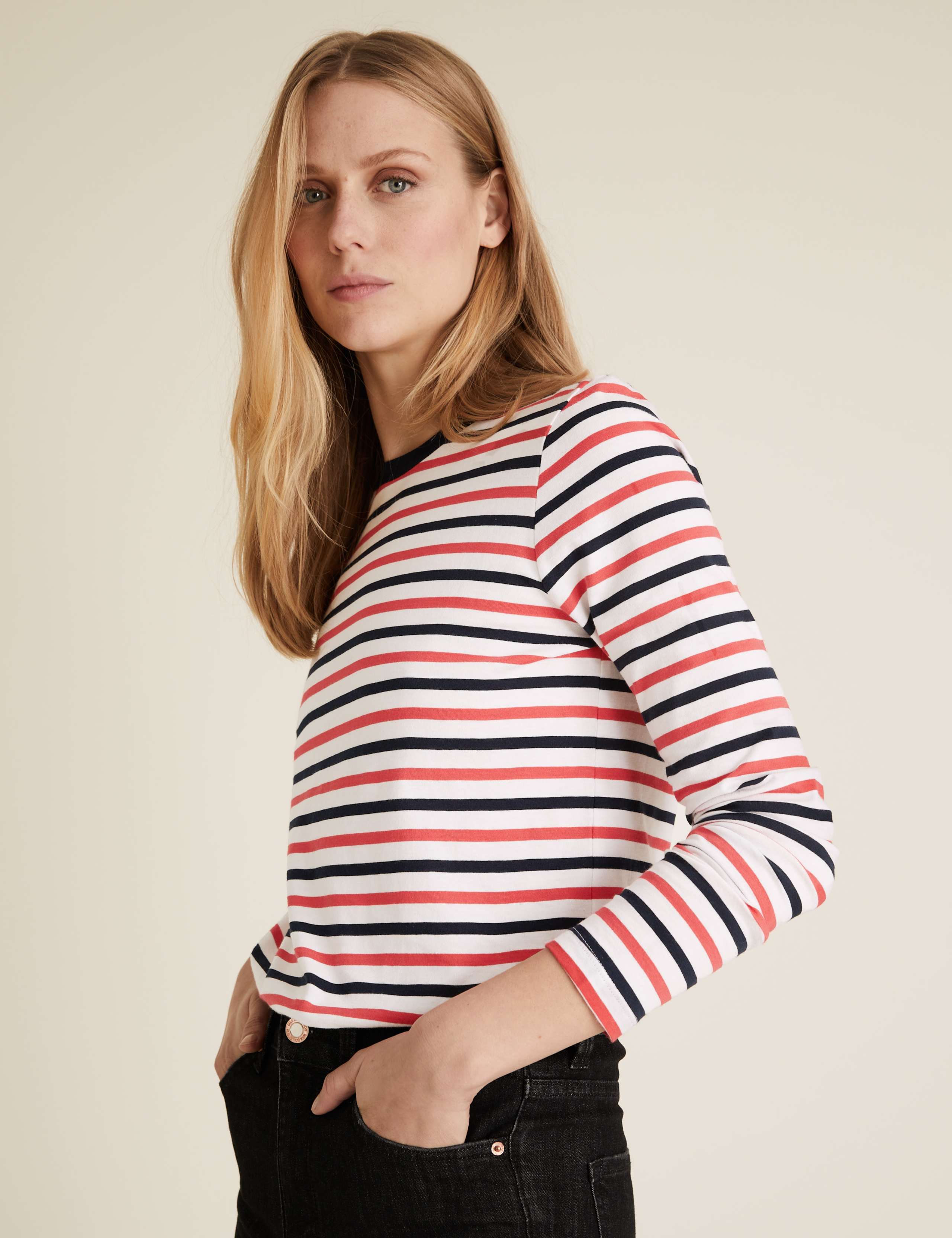 Pure Cotton Striped Straight Fit Top 3 of 5
