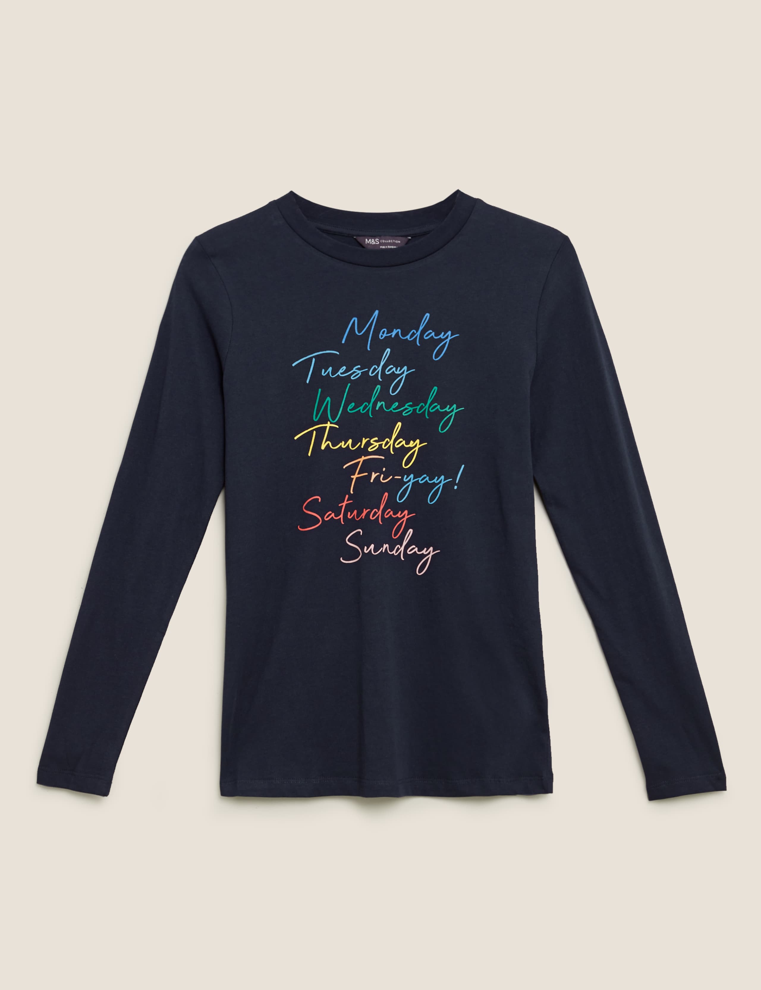 Pure Cotton Slogan Straight Fit Top 2 of 5