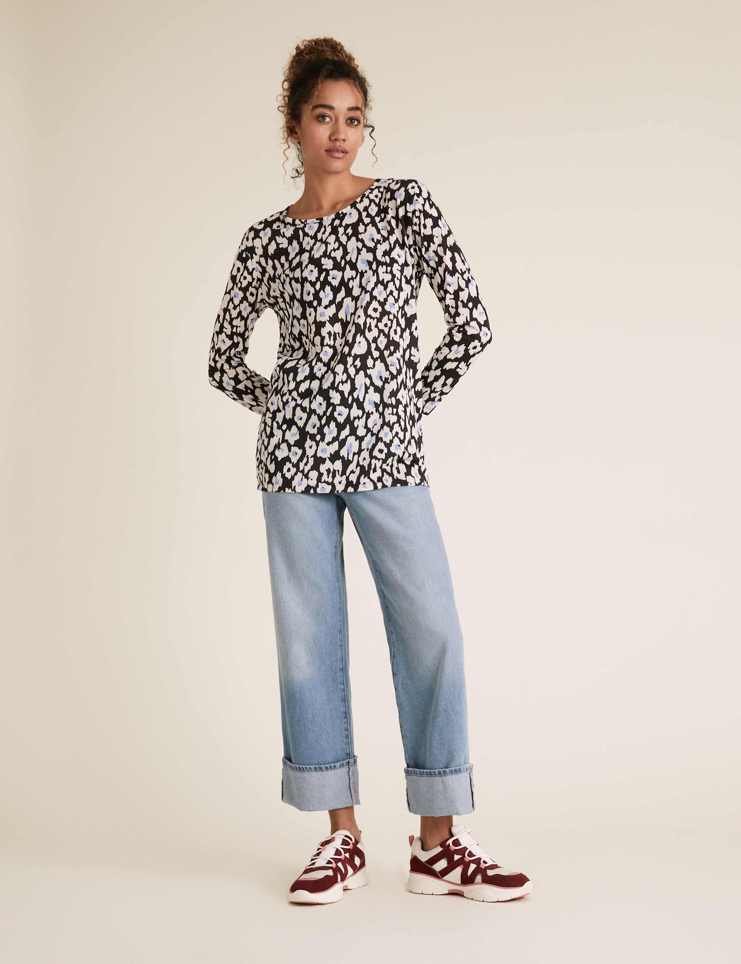 Animal Print Relaxed Longline Top 3 of 6