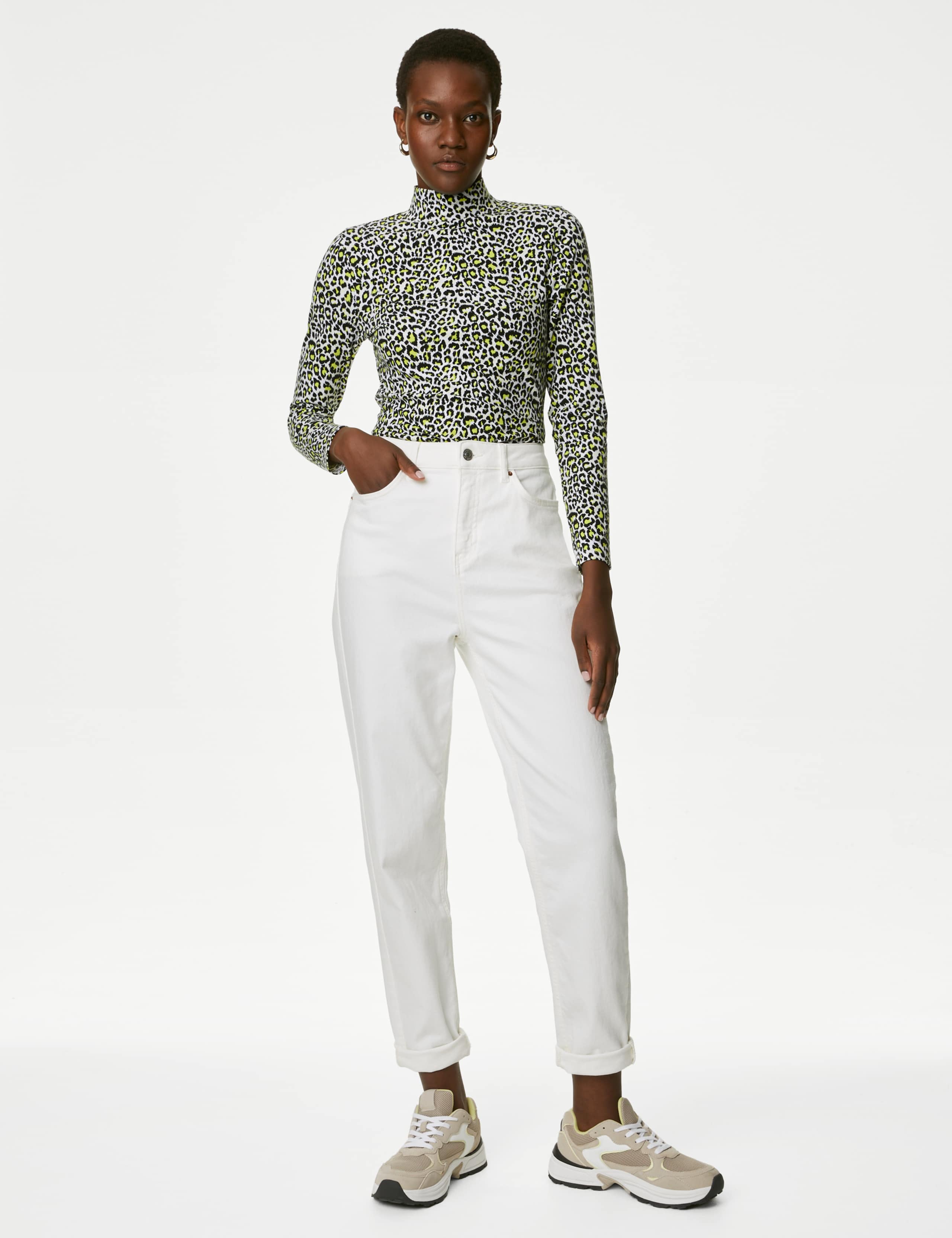 Cotton Rich Printed Slim Fit Top 3 of 5