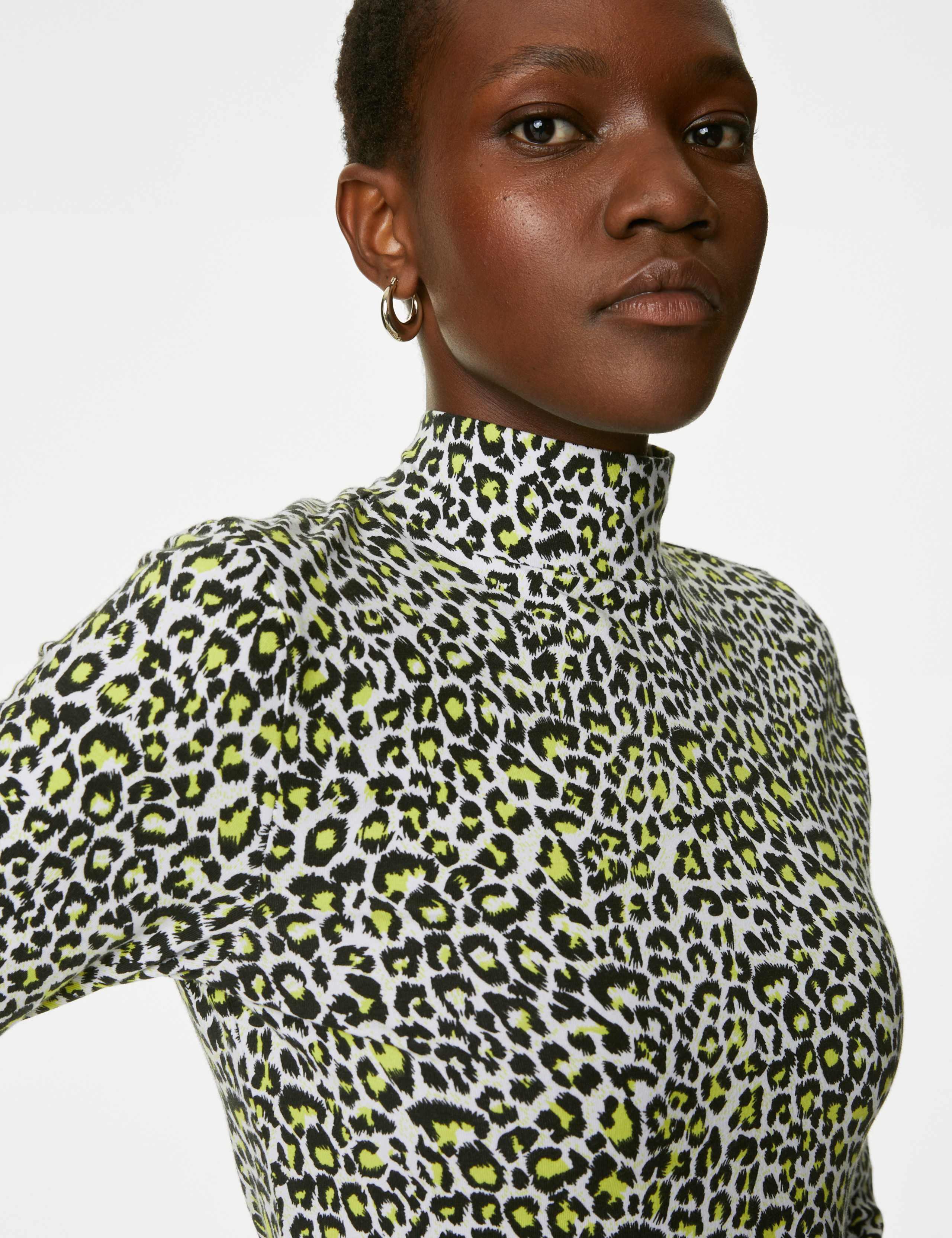 Cotton Rich Printed Slim Fit Top 4 of 5