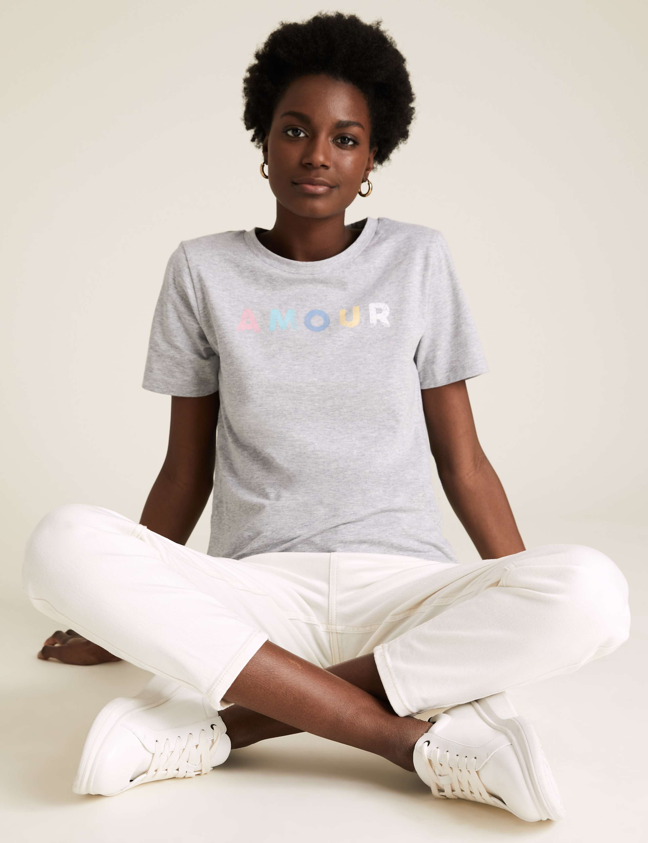 Pure Cotton Slogan Straight Fit T-Shirt 1 of 5