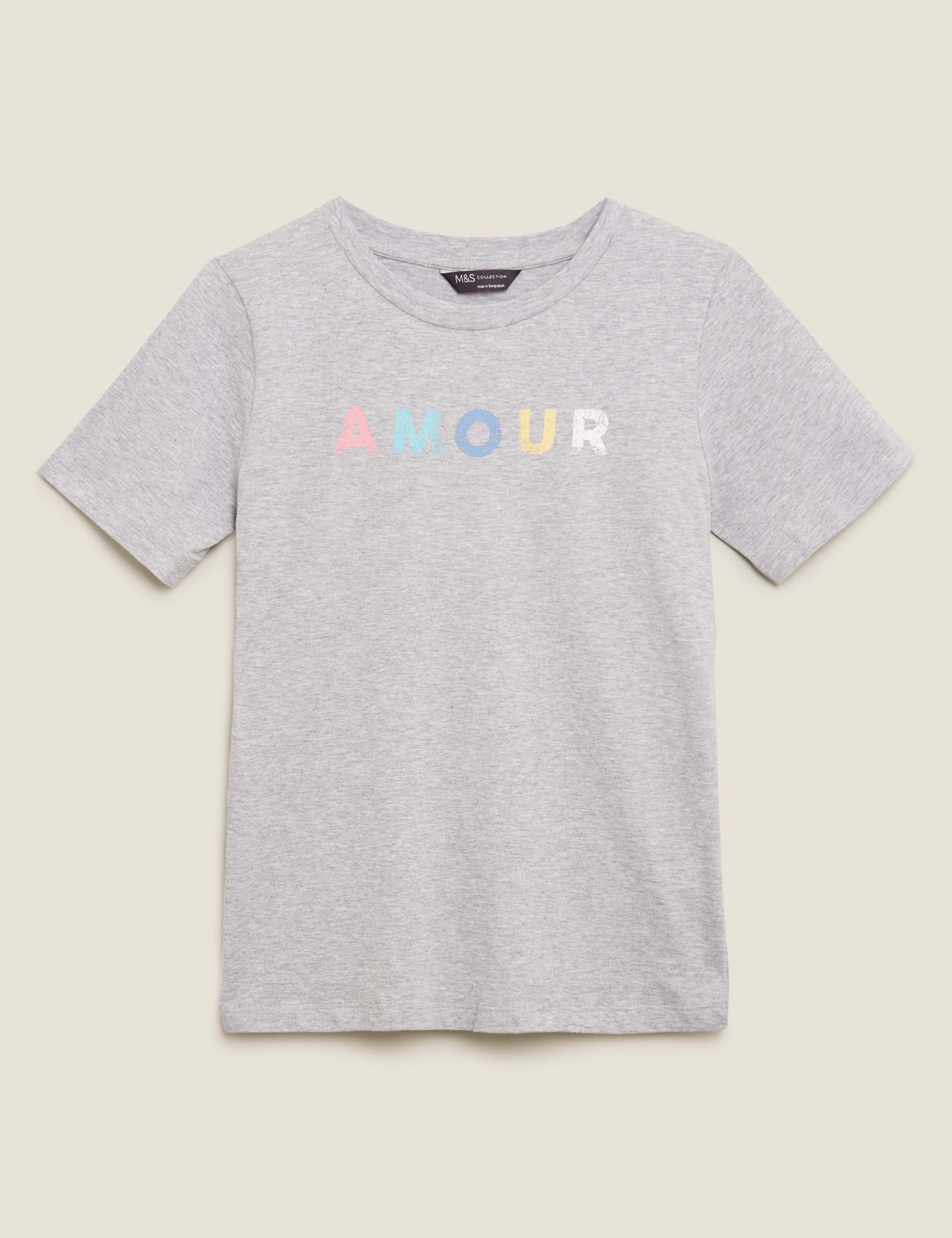 Pure Cotton Slogan Straight Fit T-Shirt 2 of 5