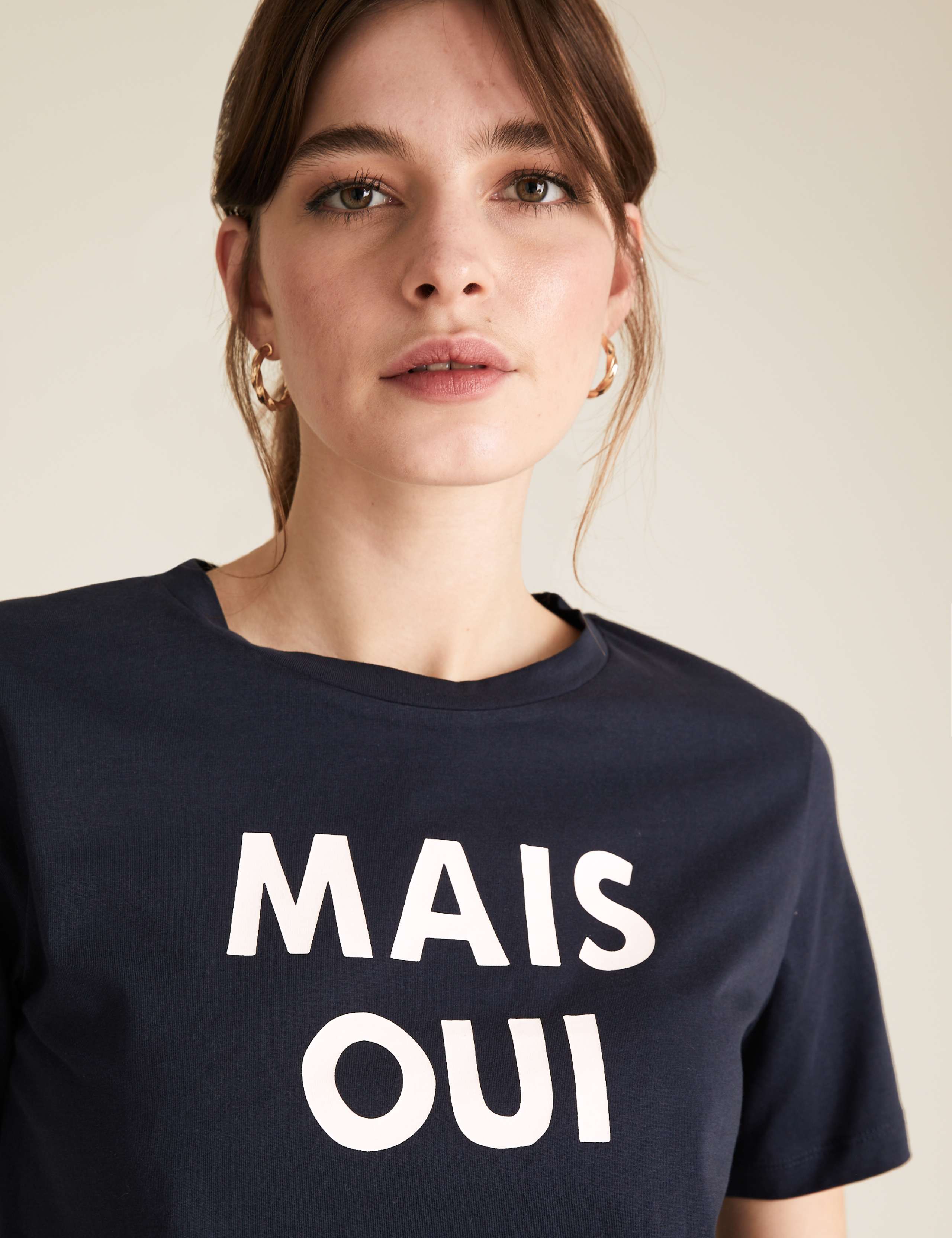 Pure Cotton Slogan Straight Fit T-Shirt 1 of 4