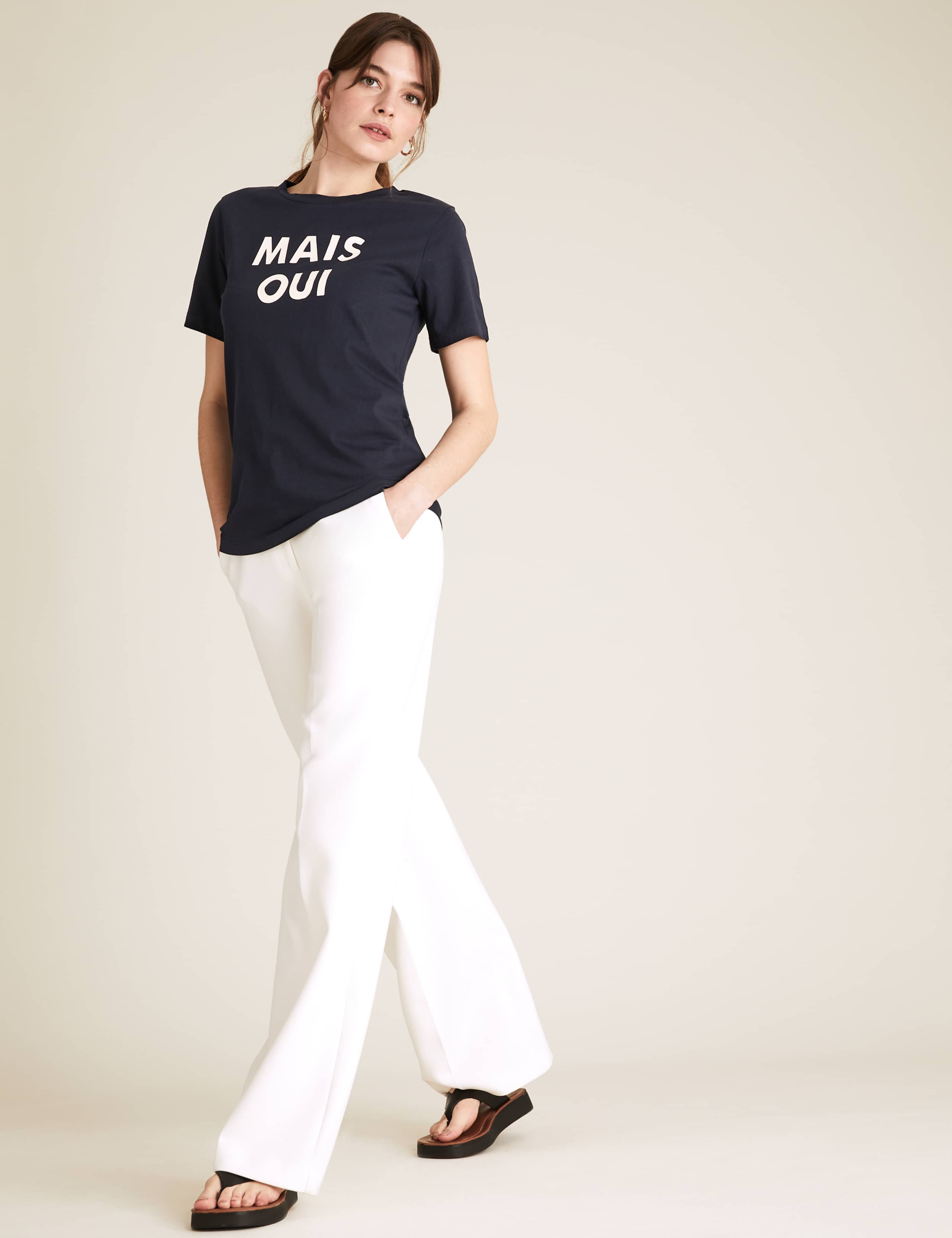 Pure Cotton Slogan Straight Fit T-Shirt 3 of 4