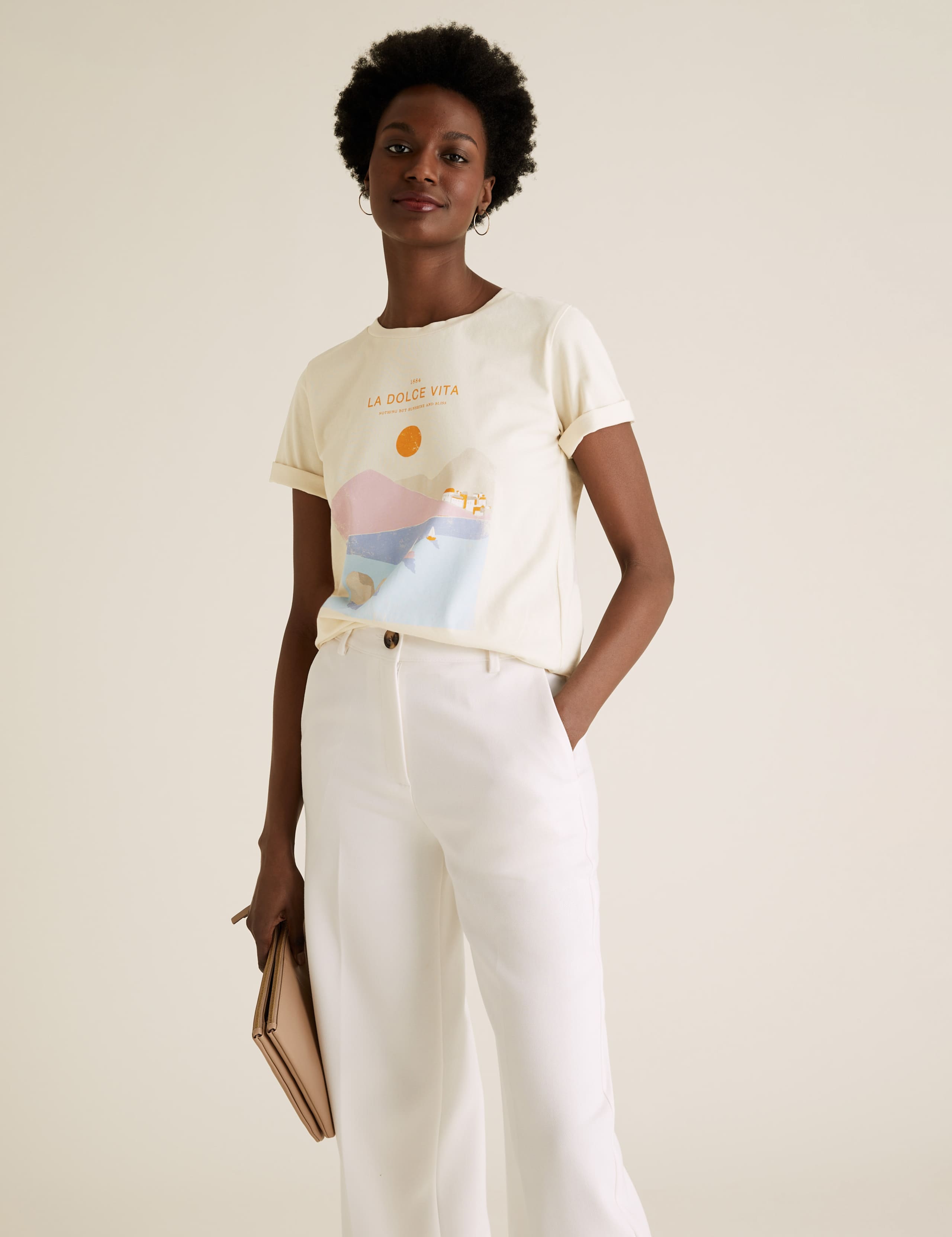Pure Cotton Slogan Straight Fit T-Shirt 1 of 5