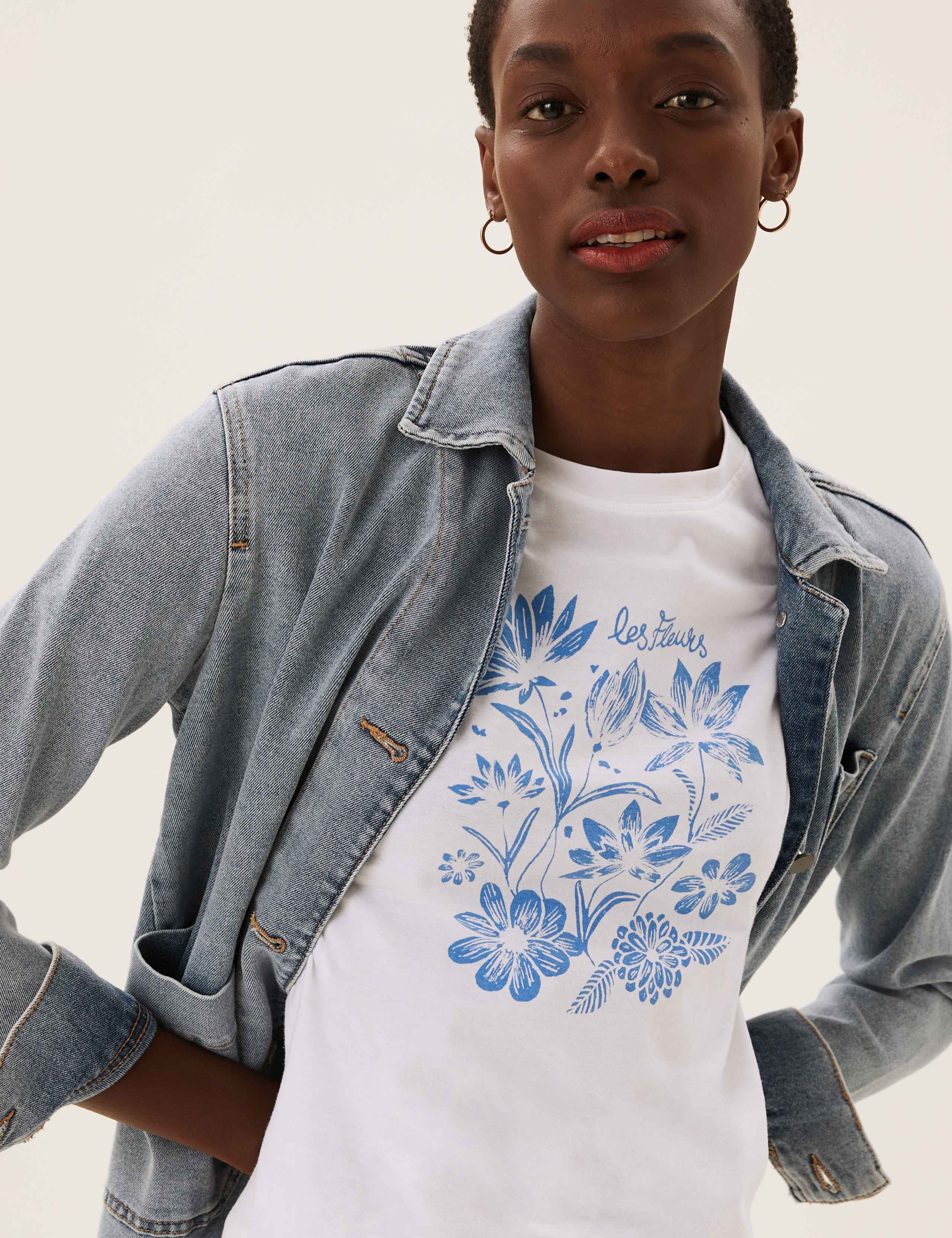 Pure Cotton Slogan Straight Fit T-Shirt 1 of 5