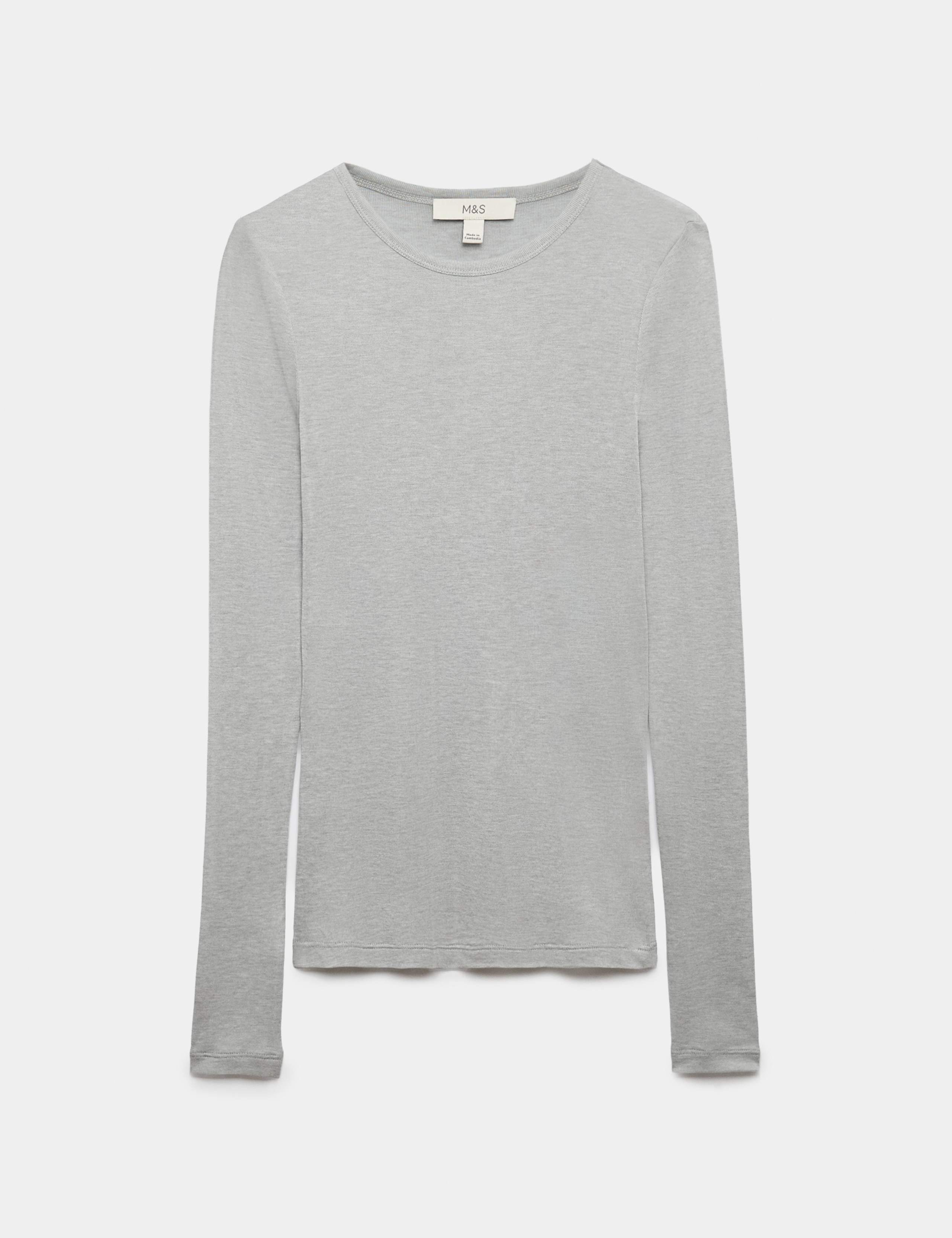 Long Sleeve Crew Neck Top With Wool 2 of 6