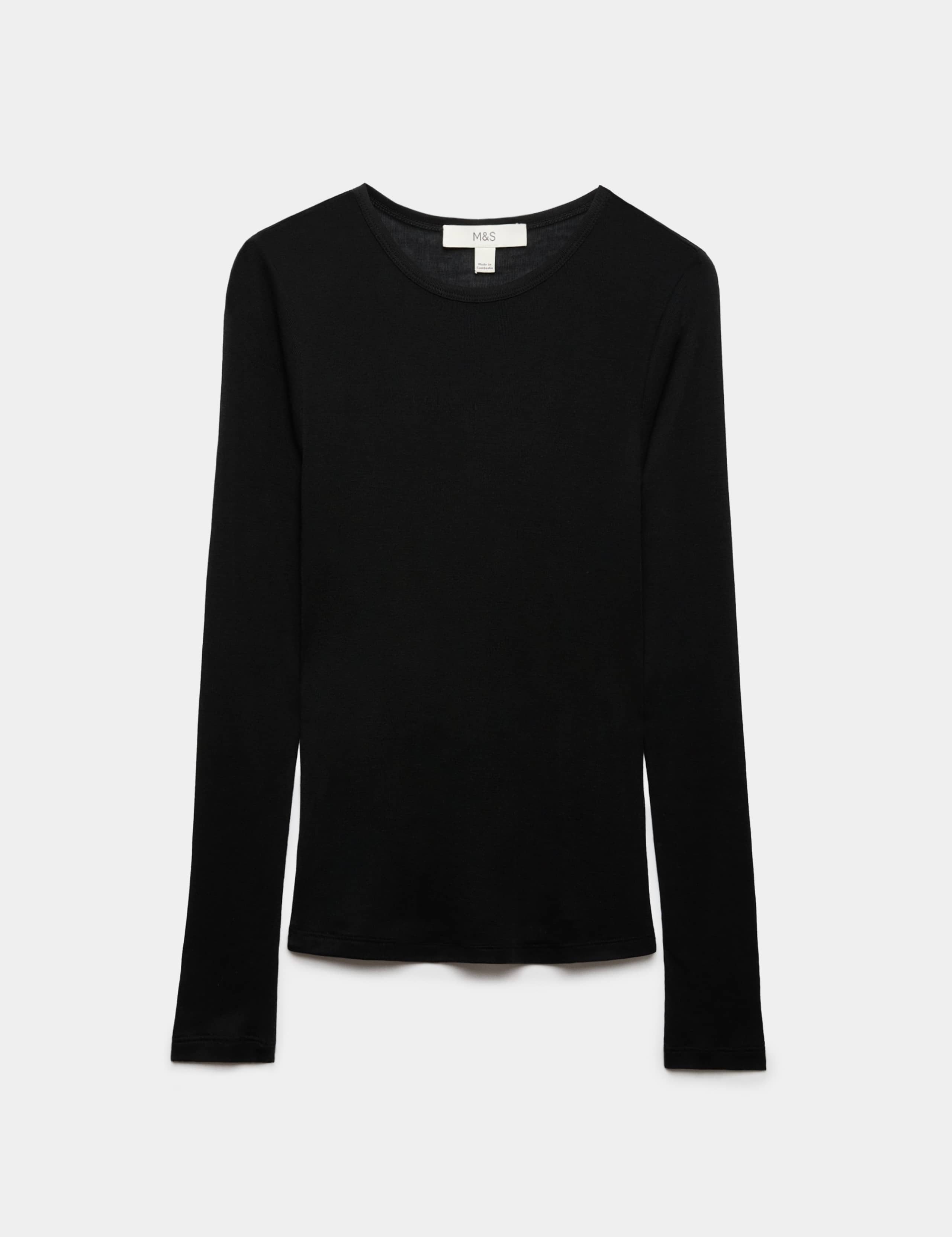Long Sleeve Crew Neck Top With Wool 2 of 5