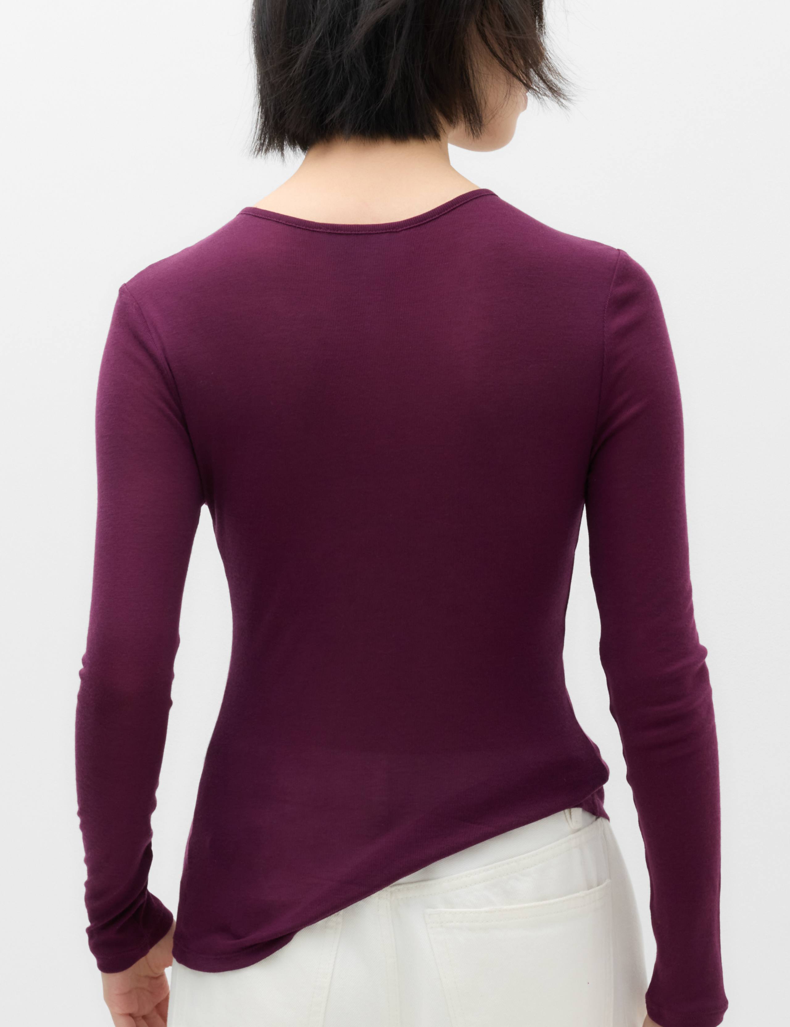 Lyocell Rich Henley Top with Wool 4 of 5