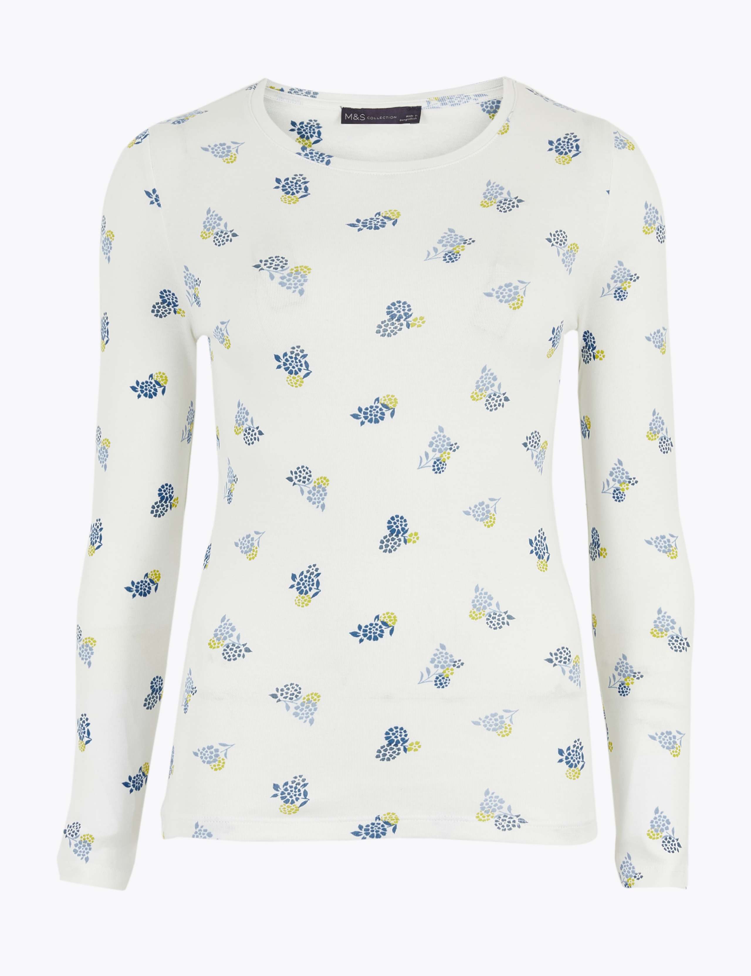 Pure Cotton Floral Regular Fit Top 2 of 4