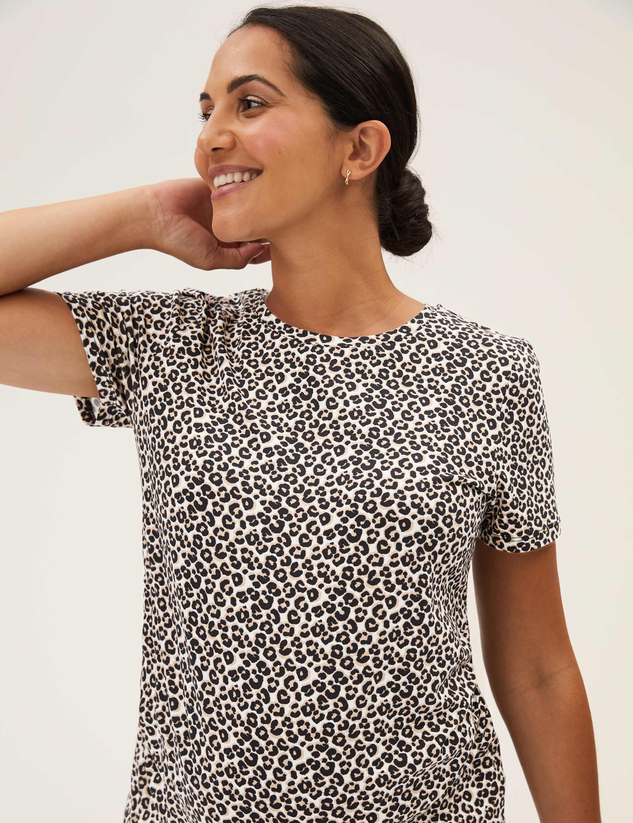 Maternity Cotton Rich Animal Print T-Shirt 4 of 5