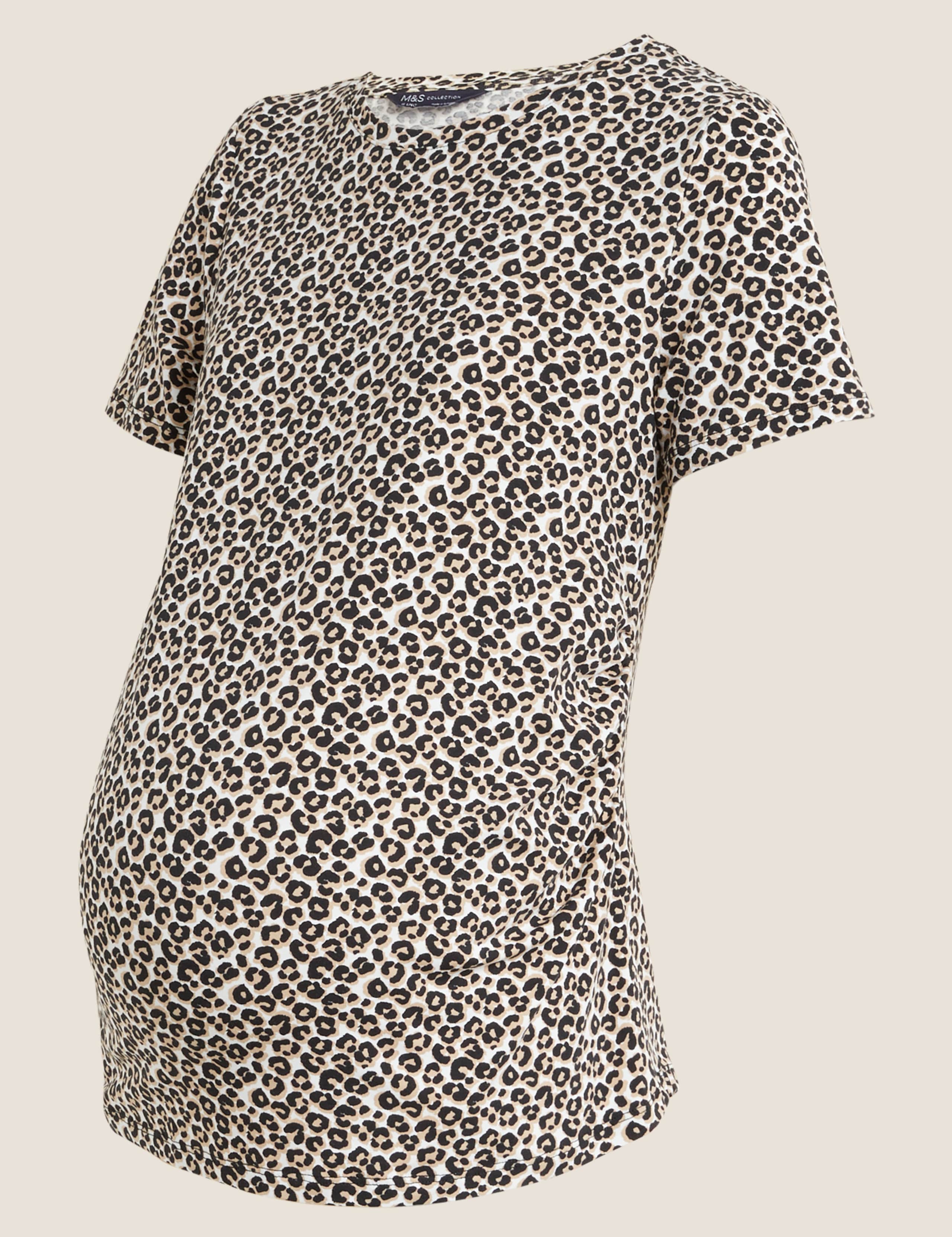Maternity Cotton Rich Animal Print T-Shirt 2 of 5